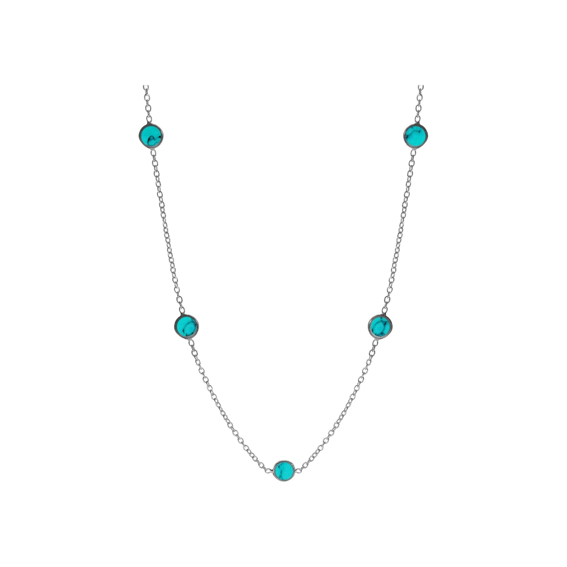 Bridget five stone turquoise chain necklace