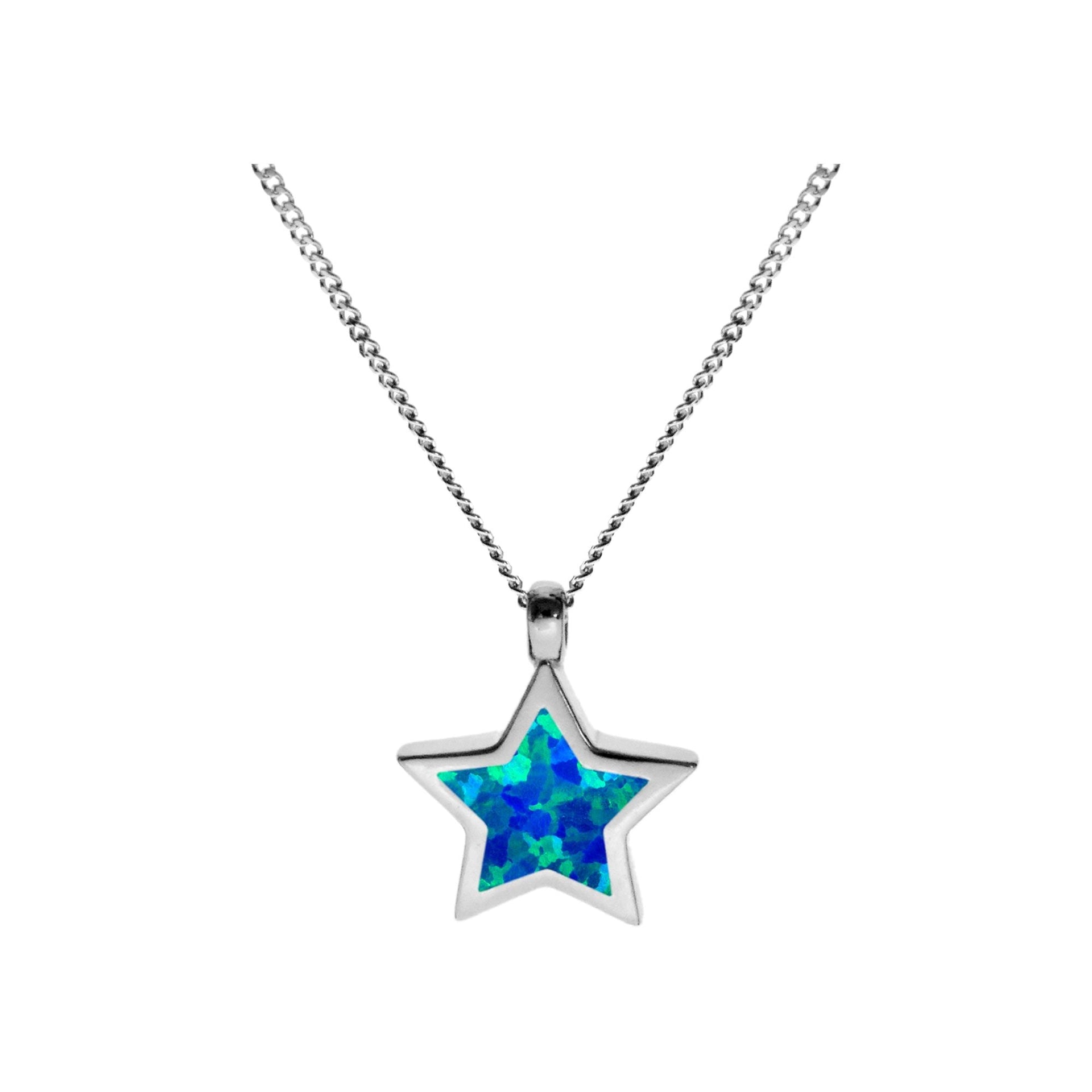 Diana blue star pendant and chain