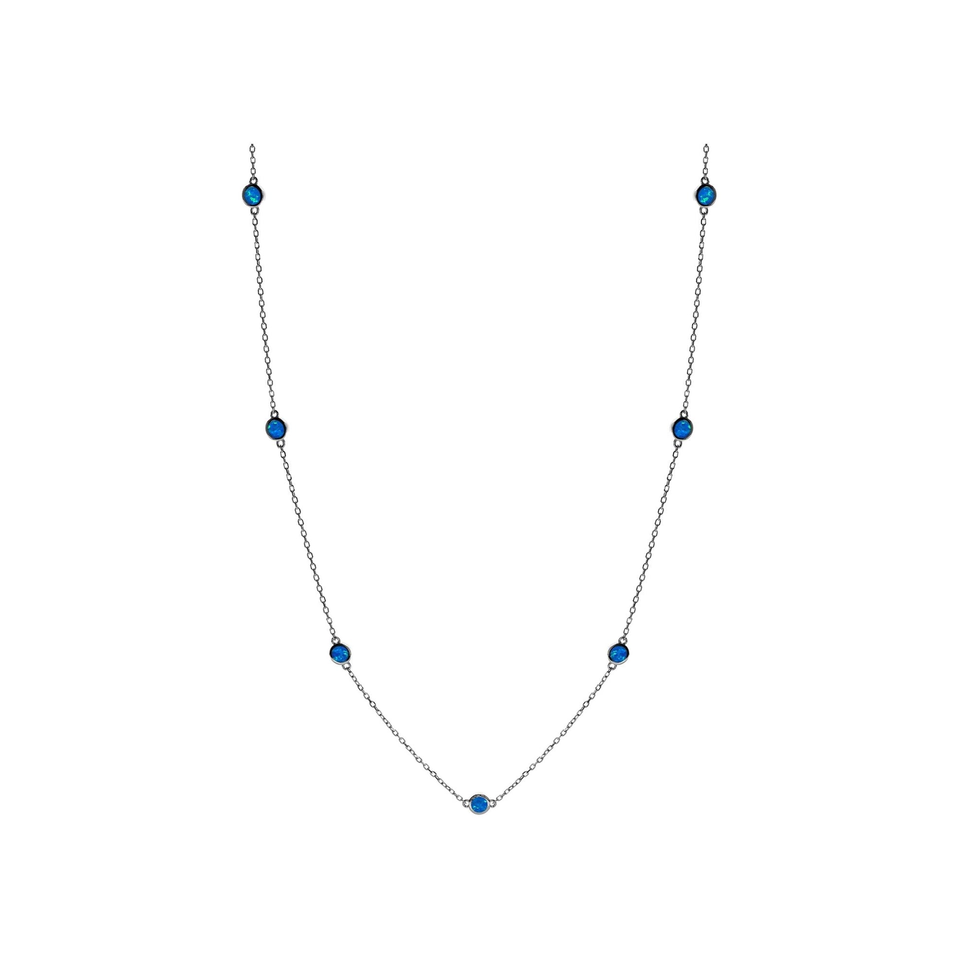 Diana seven stone blue necklace