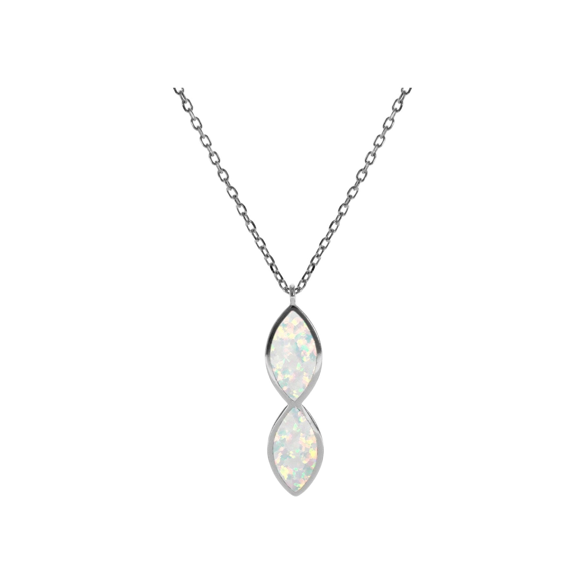 Diana double marquis white pendant with chain