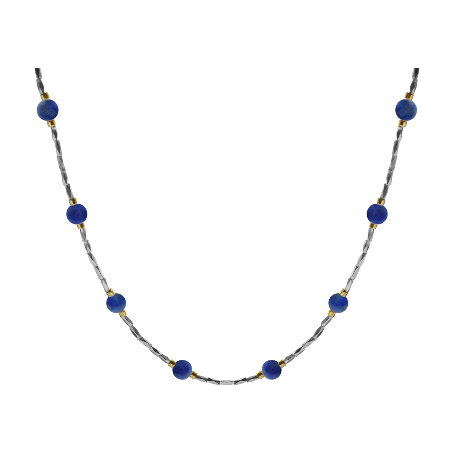 Jaelyn lapis lazuli necklet with gold accents