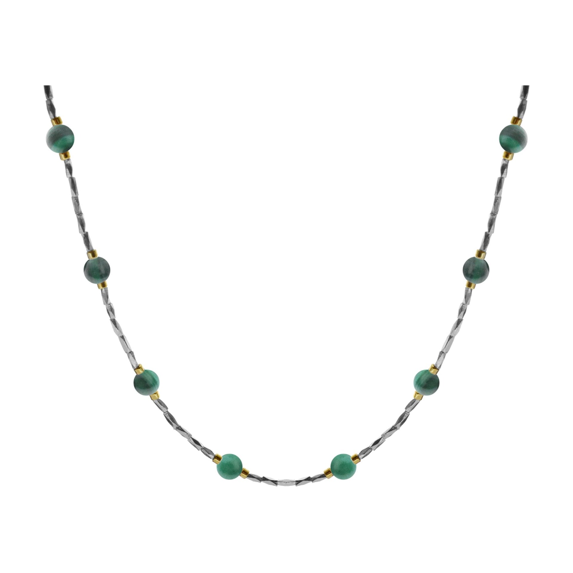 Jaelyn malachite necklet with gold accents