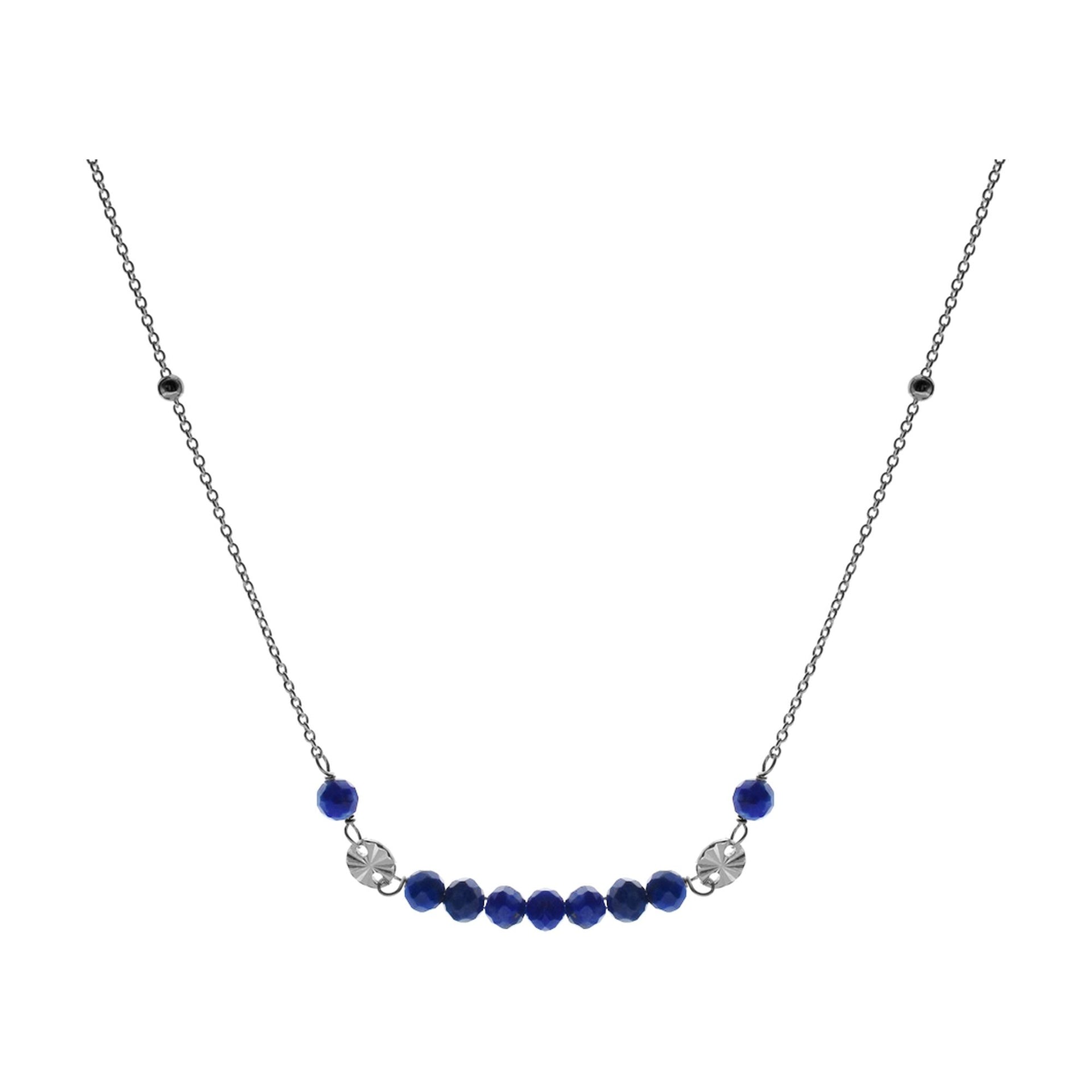 Jaelyn lapis lazuli and satellite chain necklet