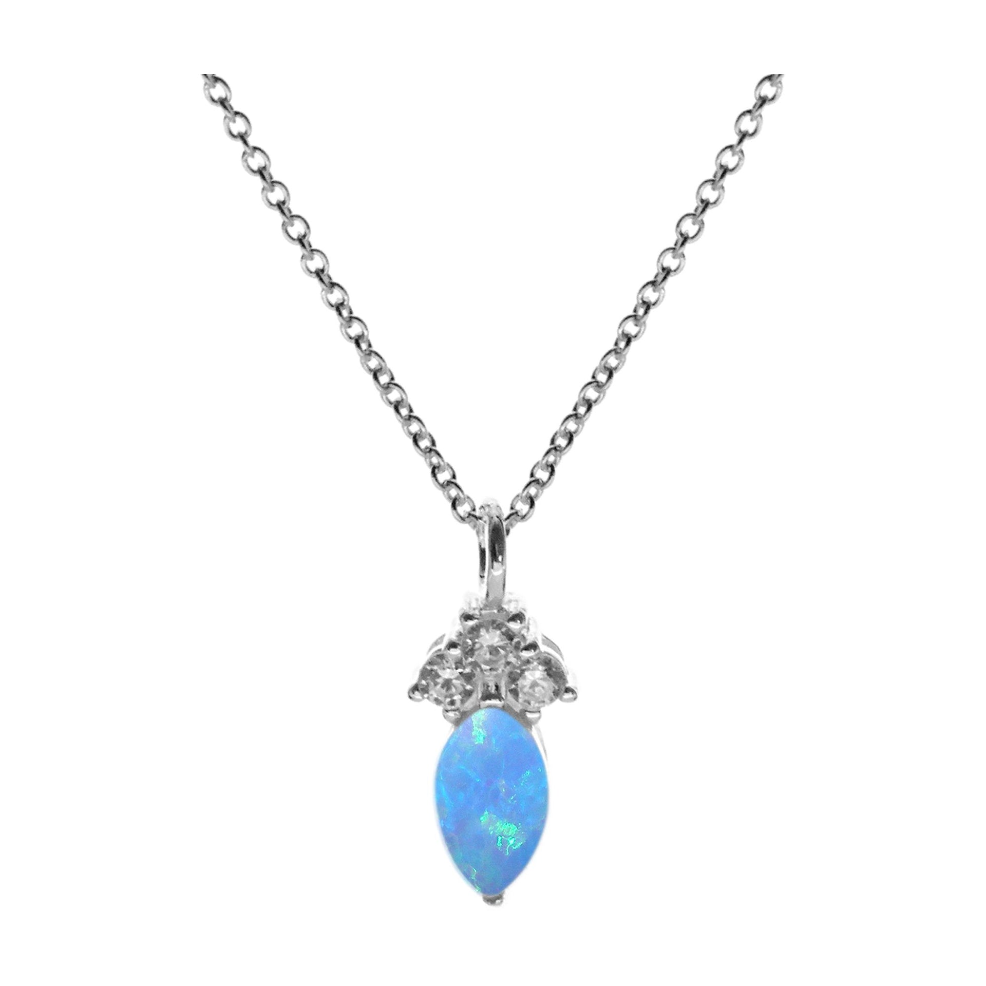Bethan marquis blue opalique sparkle necklet