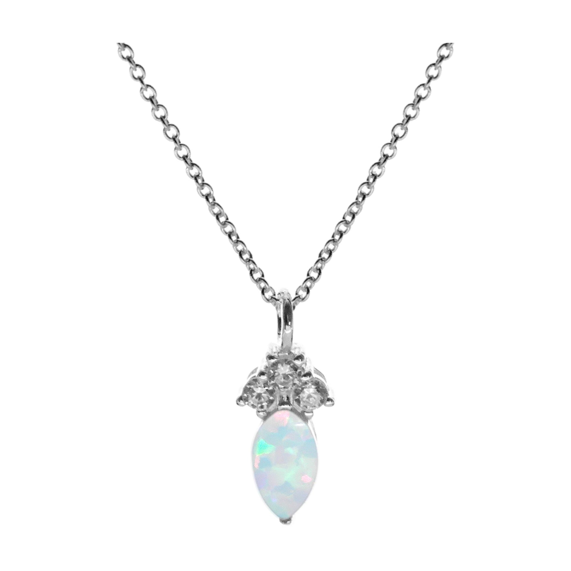 Bethan marquis white opalique sparkle necklet