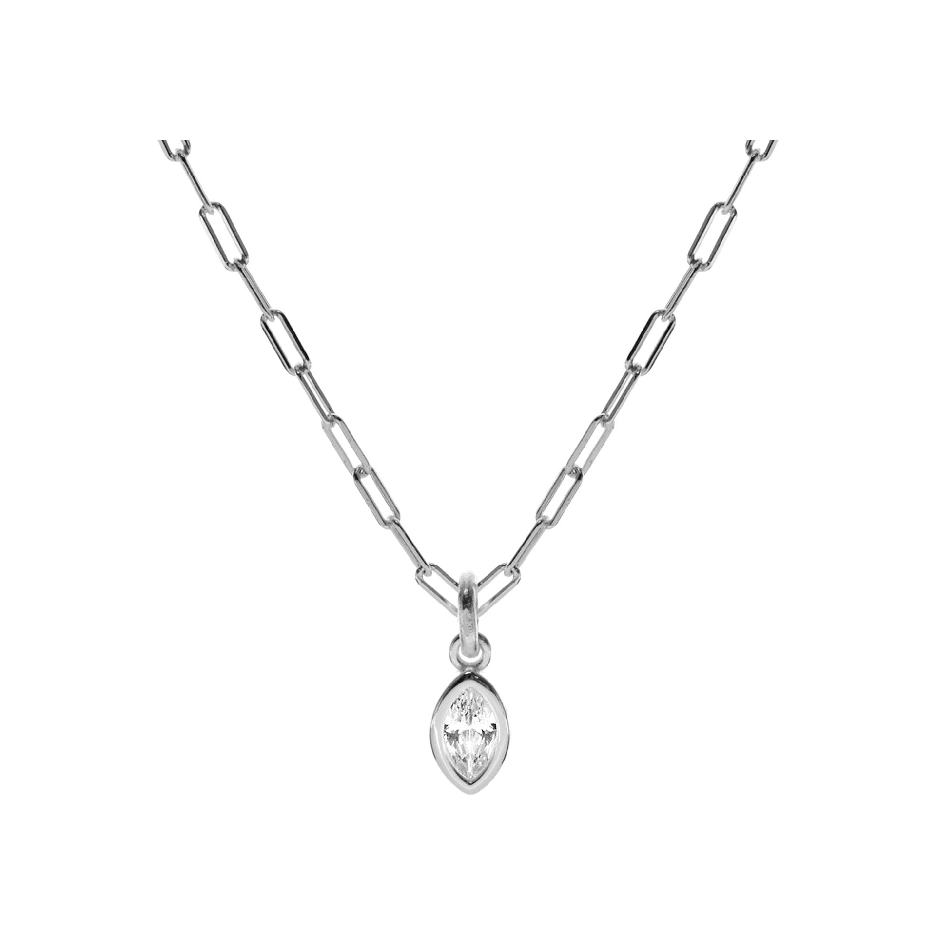 Kenzie CZ marquis on a cable chain