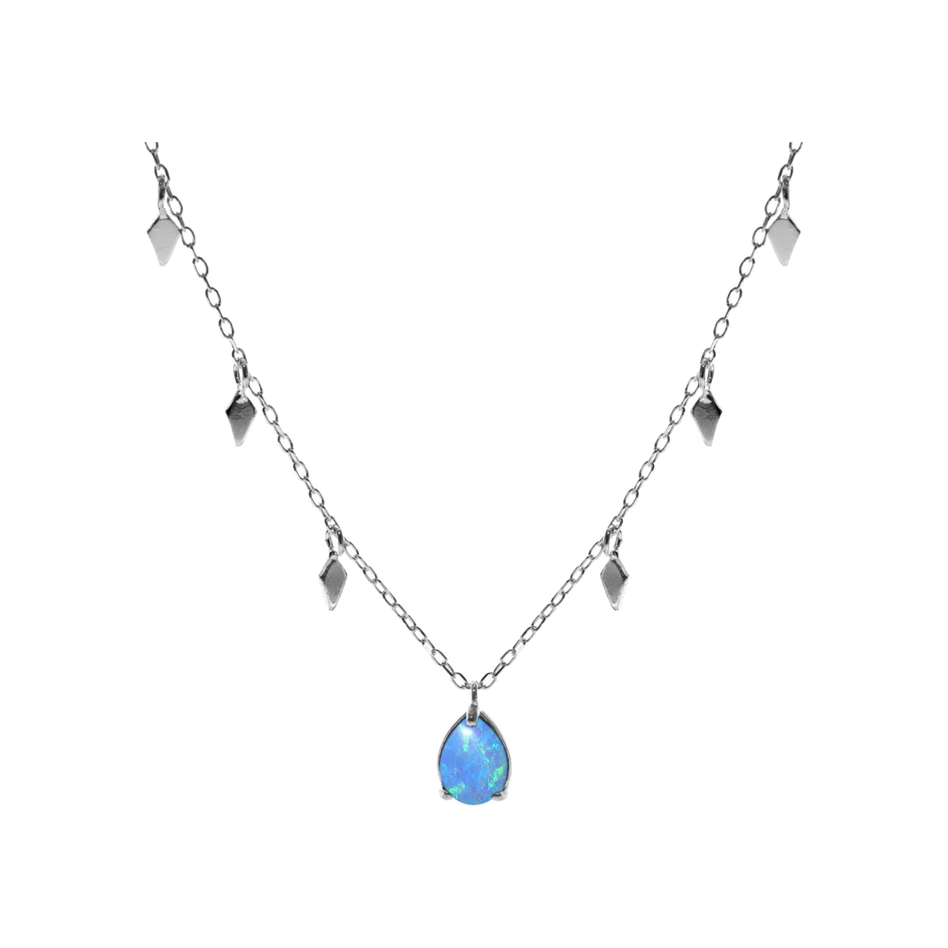 Angelica blue opalique kite charm necklace