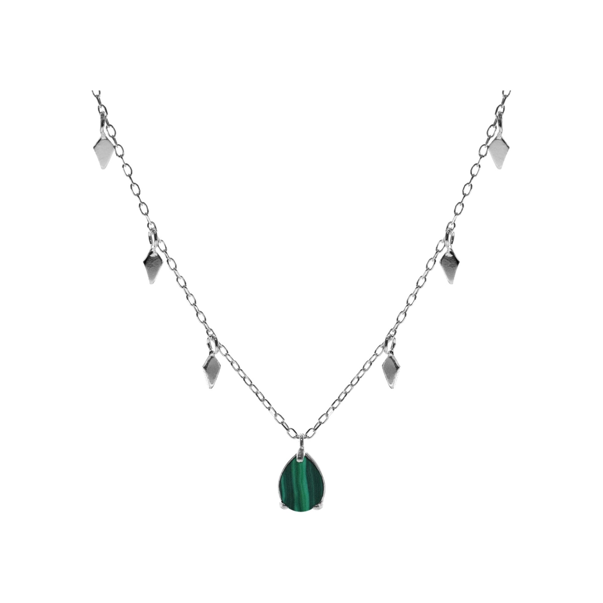 Bridget malachite kite charm necklace