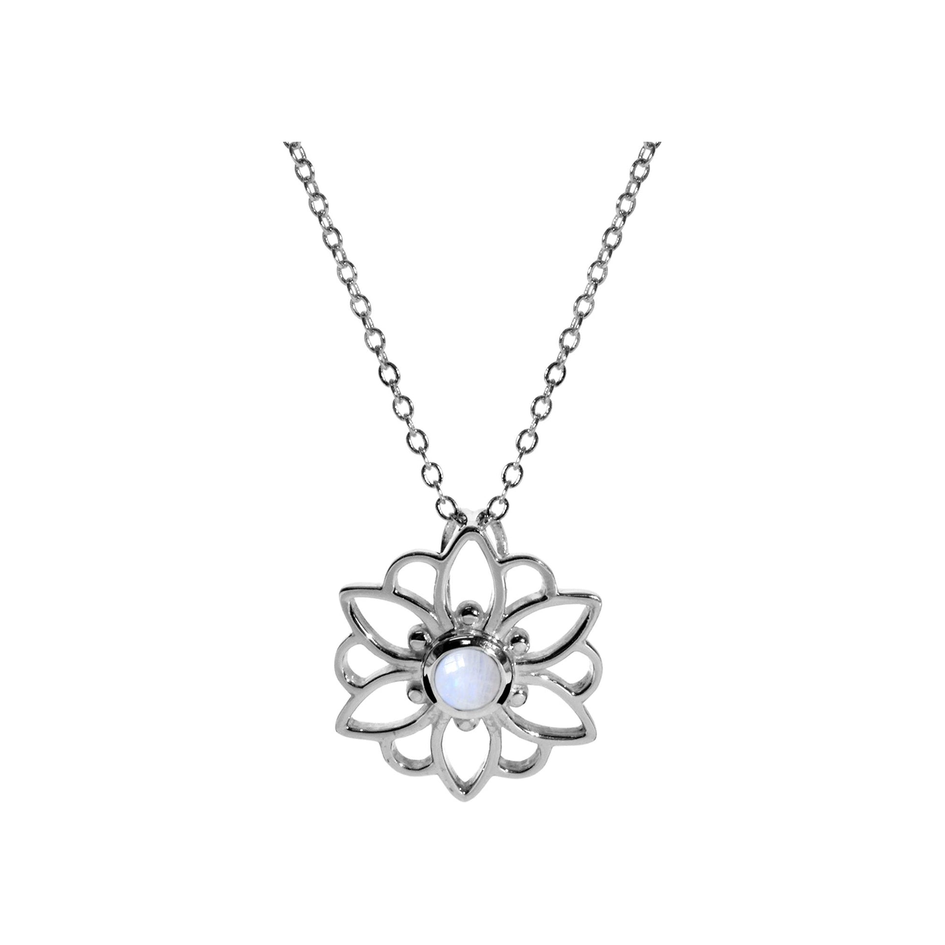 Catalina rainbow moonstone mandala necklace