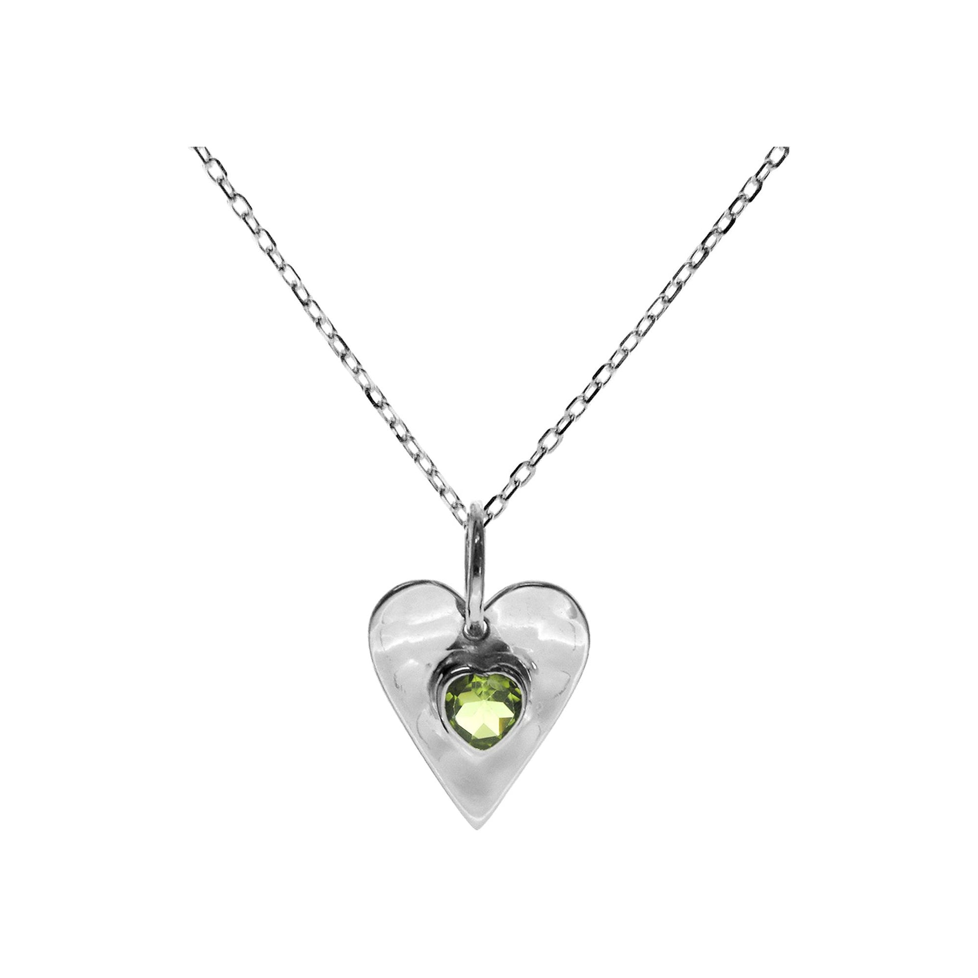 Lexi peridot heart necklace