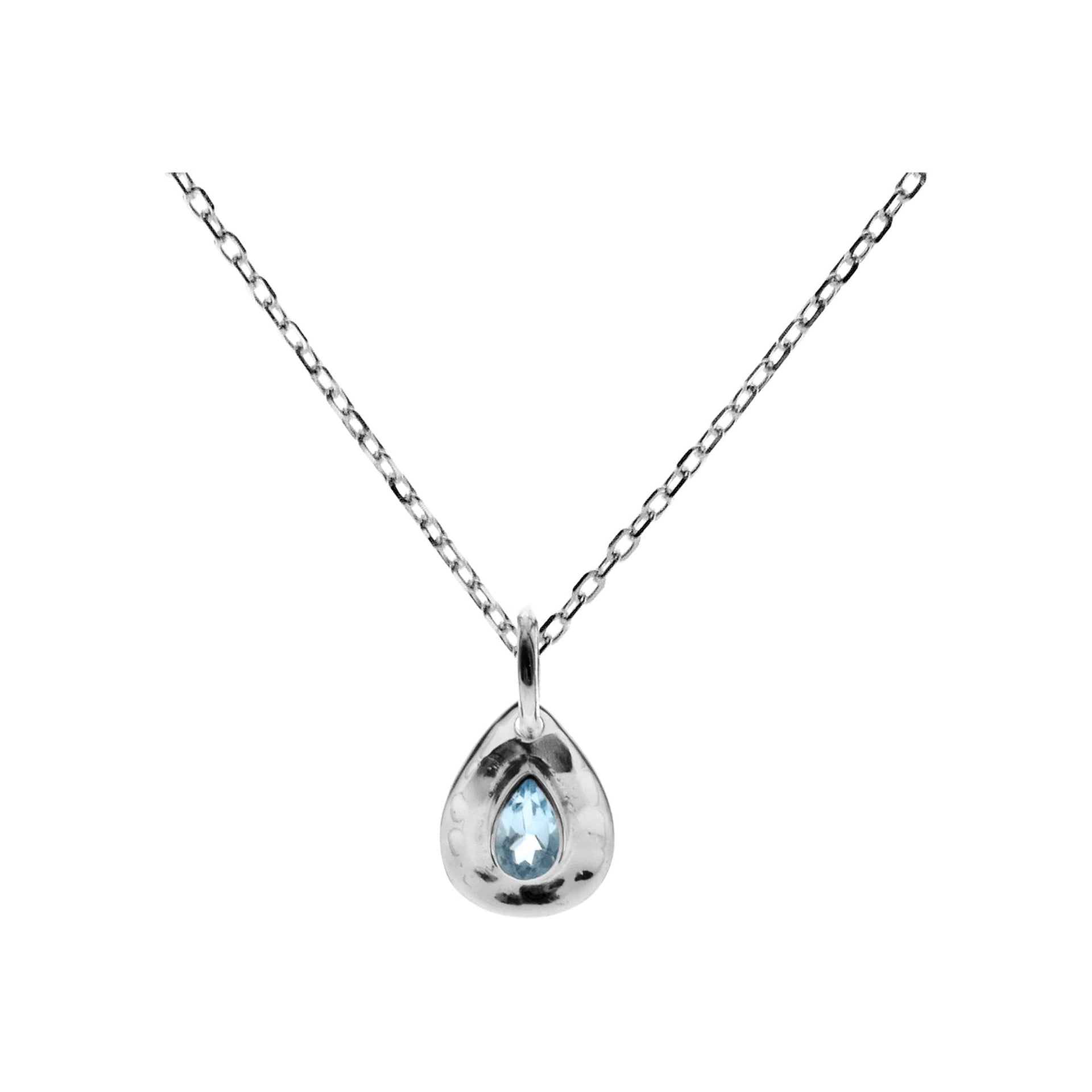 Lexi teardrop blue topaz necklace
