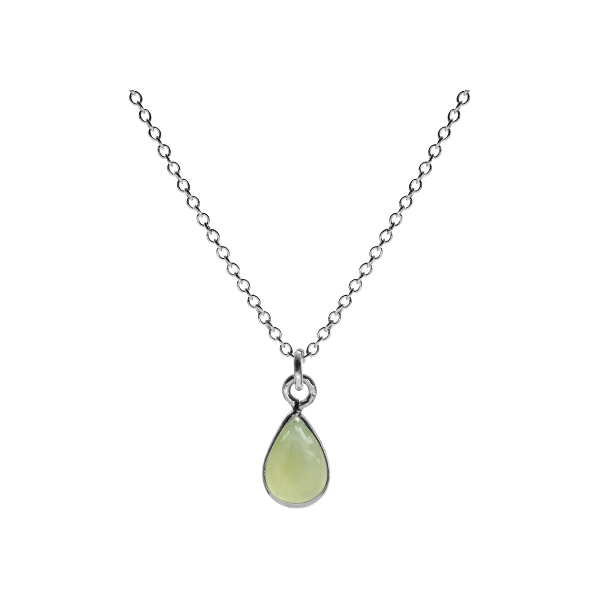 Bridget prehnite teardrop necklace
