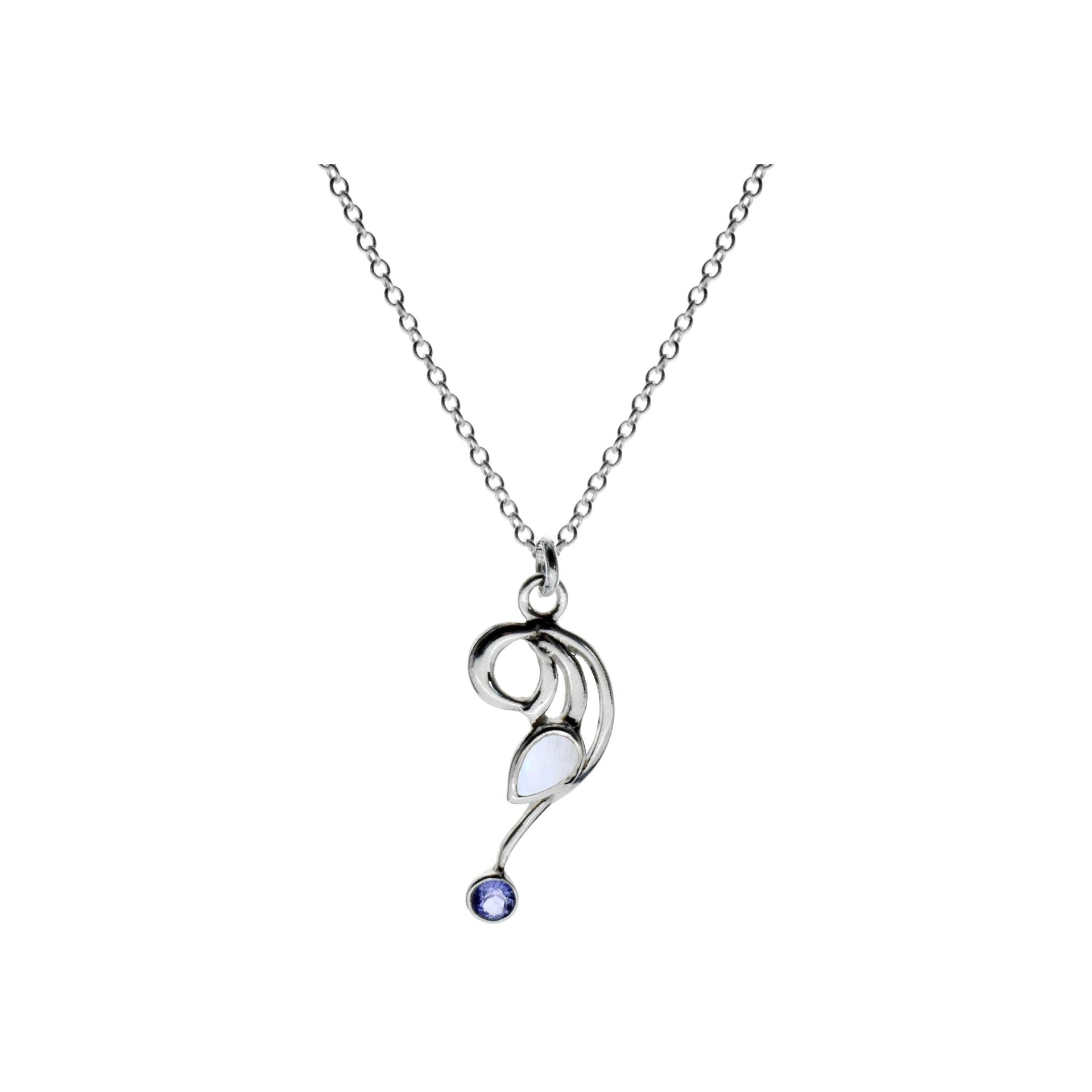 Chloe rainbow moonstone & iolite necklace