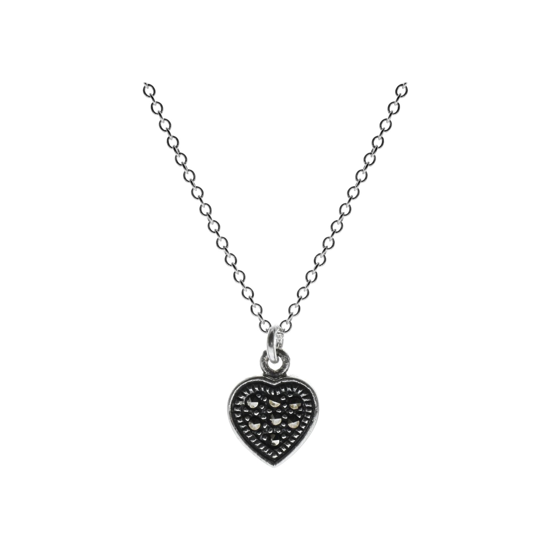 Chloe marcasite heart necklace