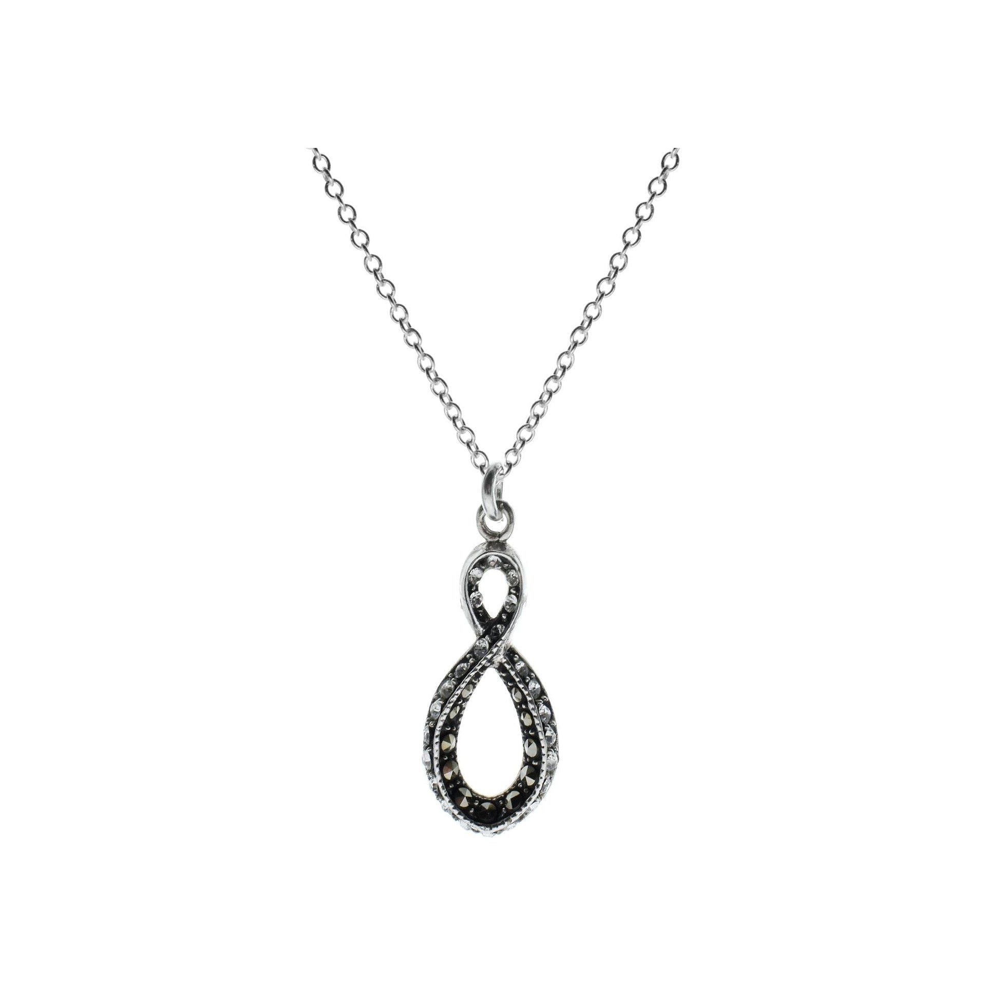 Chloe marcasite & CZ infinity necklace