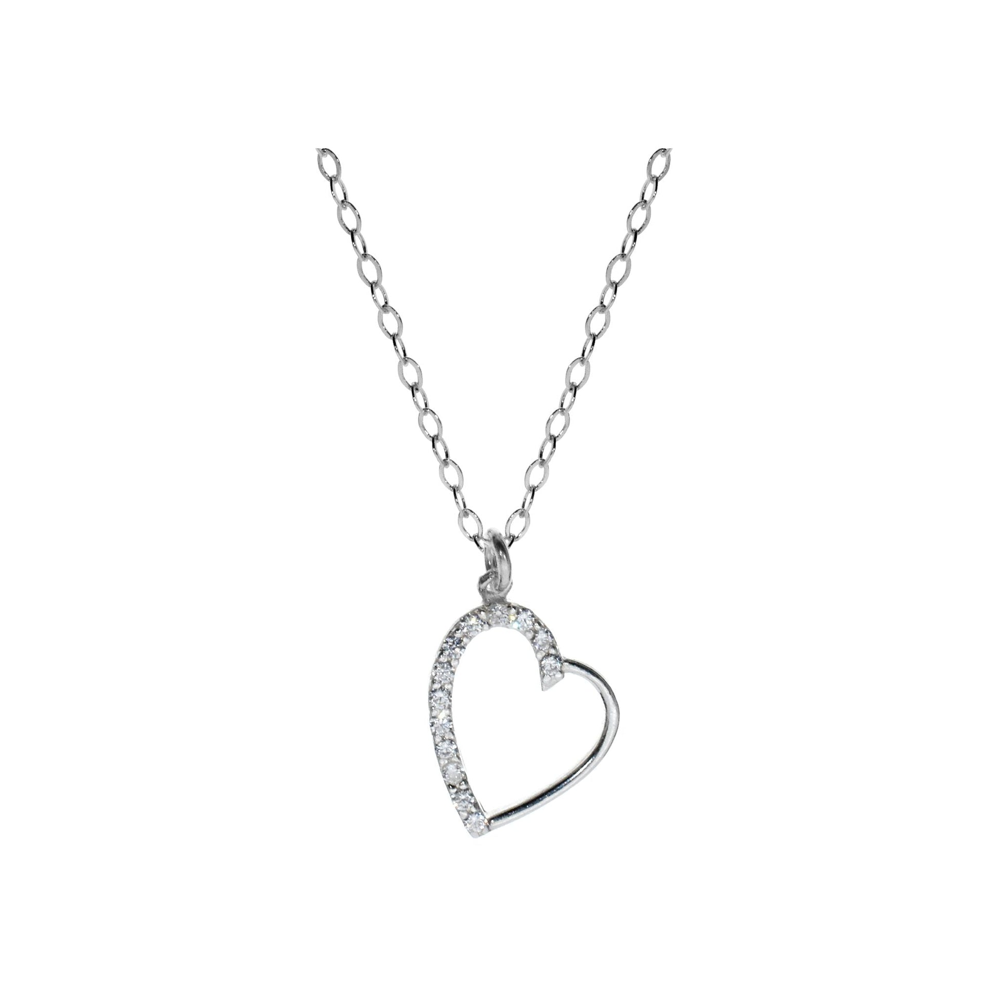 Chloe stylised heart CZ necklace