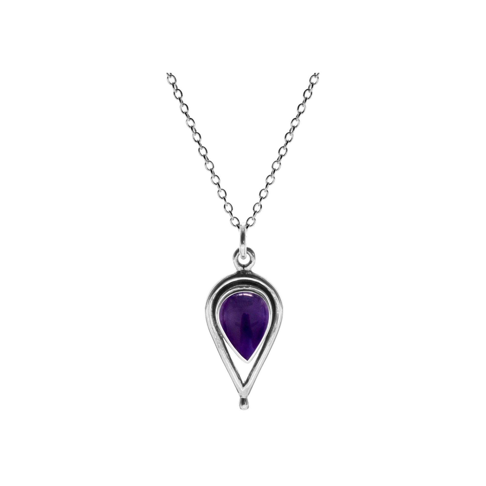 Chloe inverted teardrop amethyst necklace