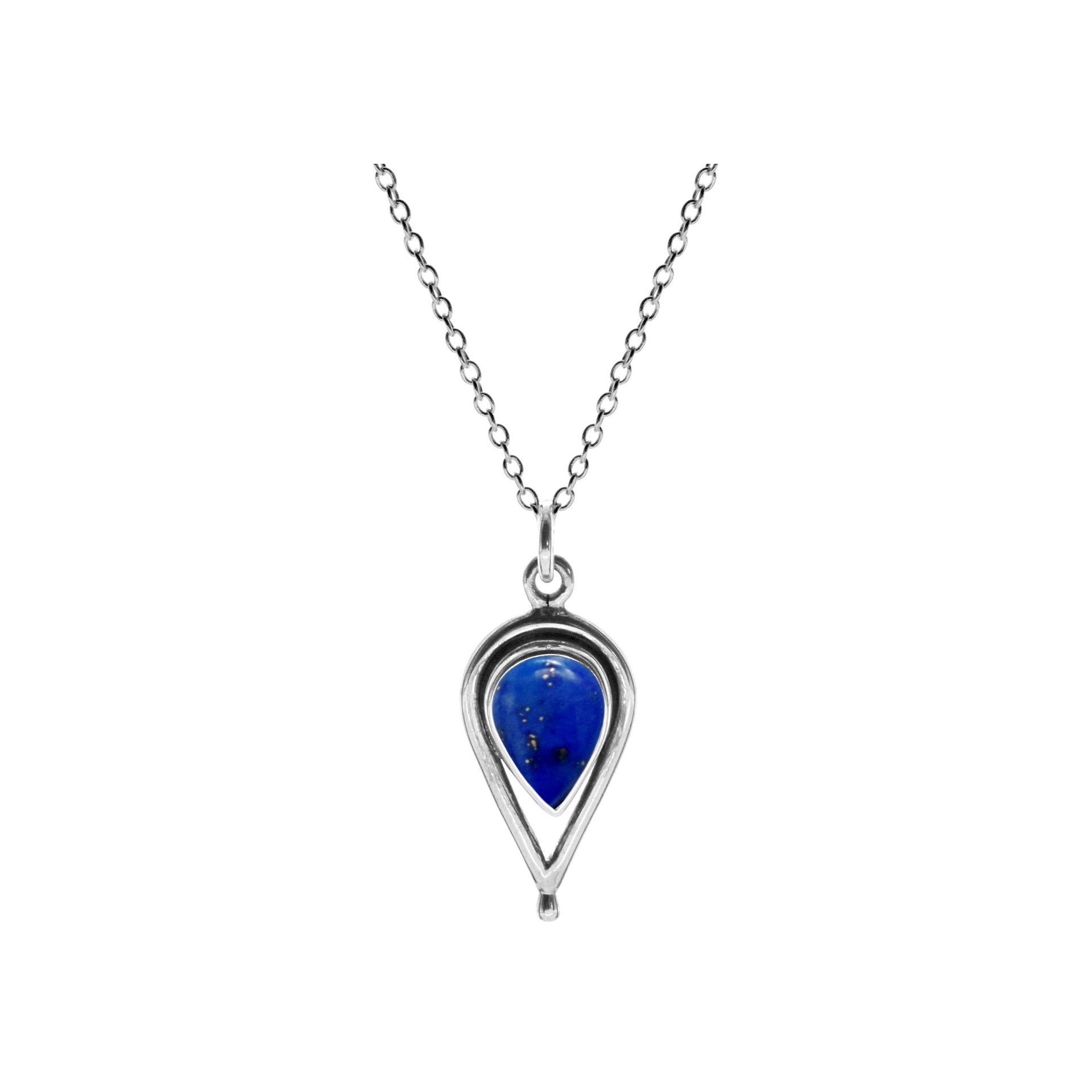 Chloe inverted teardrop lapis lazuli necklace