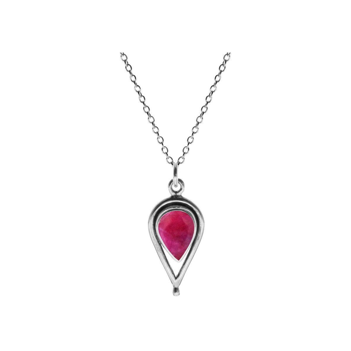 Amy inverted teardrop ruby quartz necklace