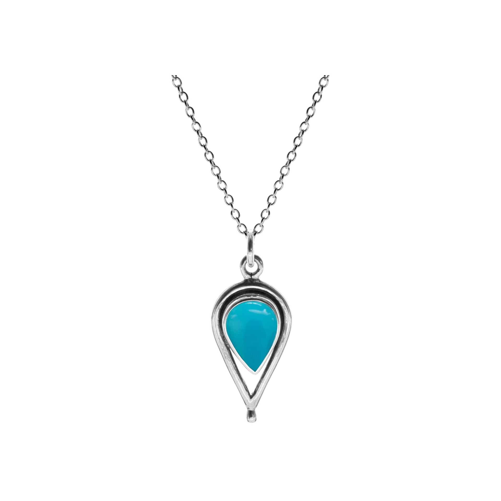 Chloe inverted teardrop turquoise necklace