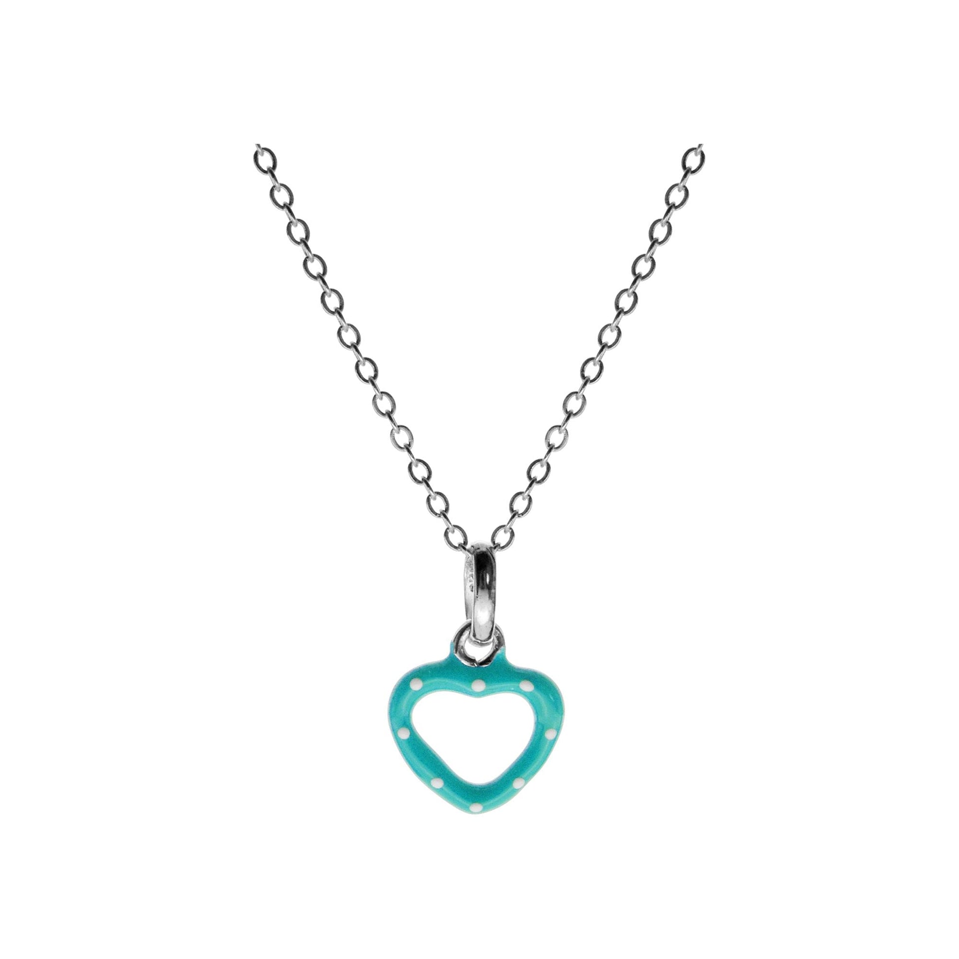 Poppy blue open heart necklace