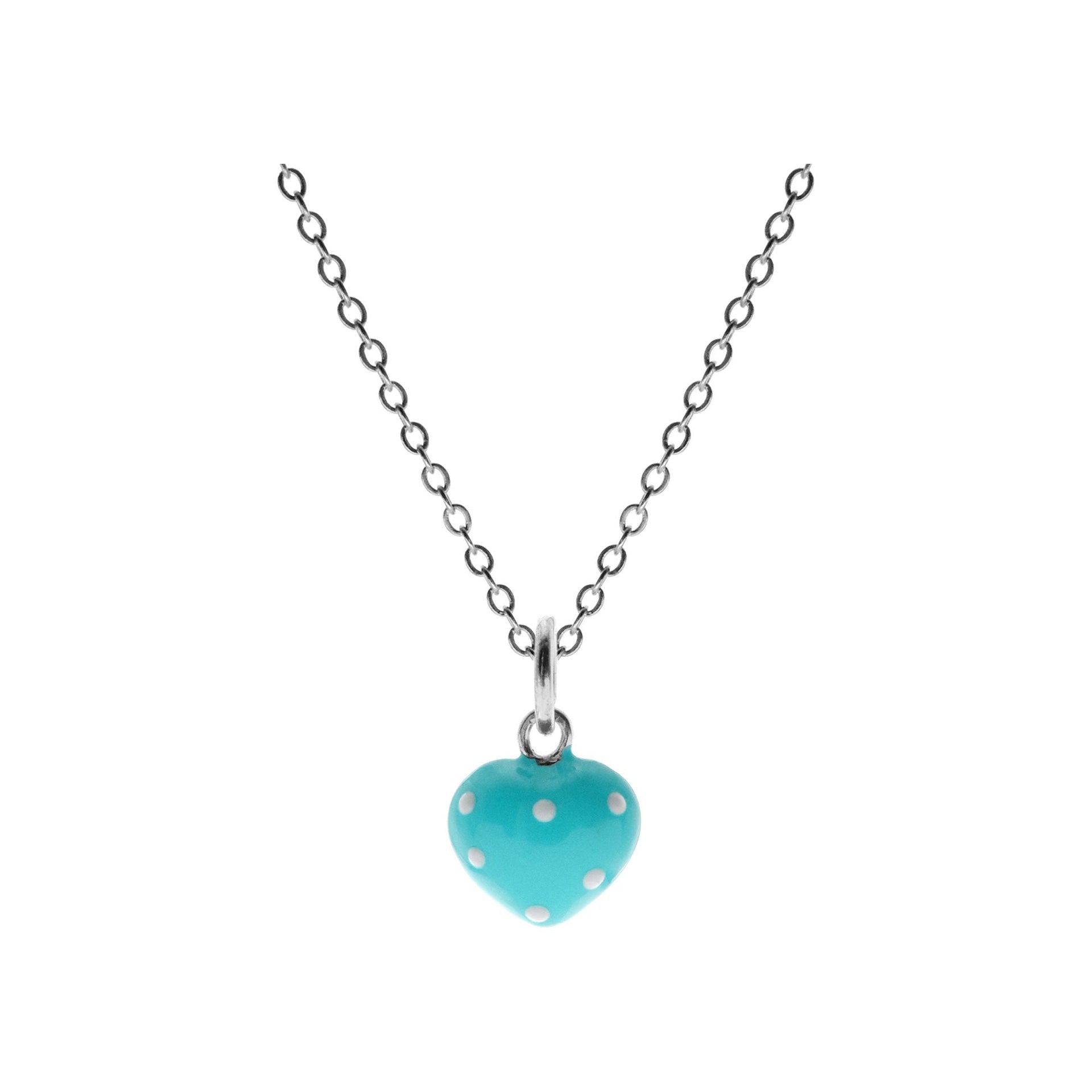 Poppy blue heart necklace