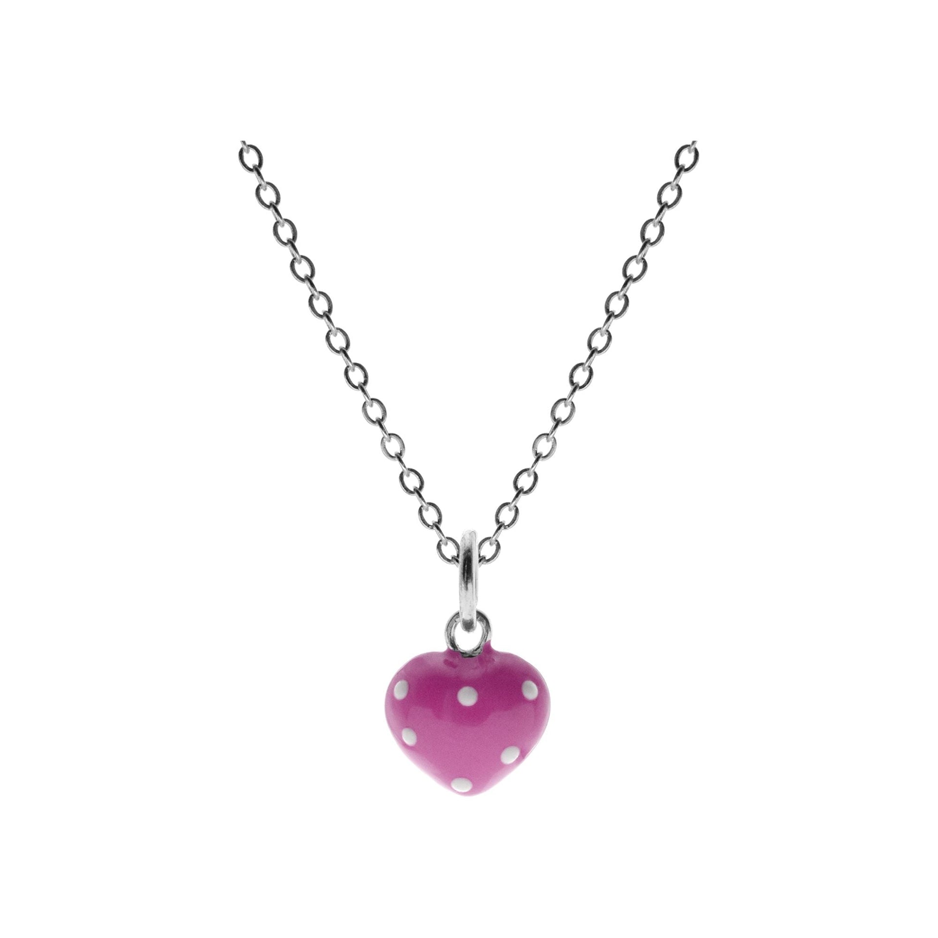 Poppy pink heart necklace