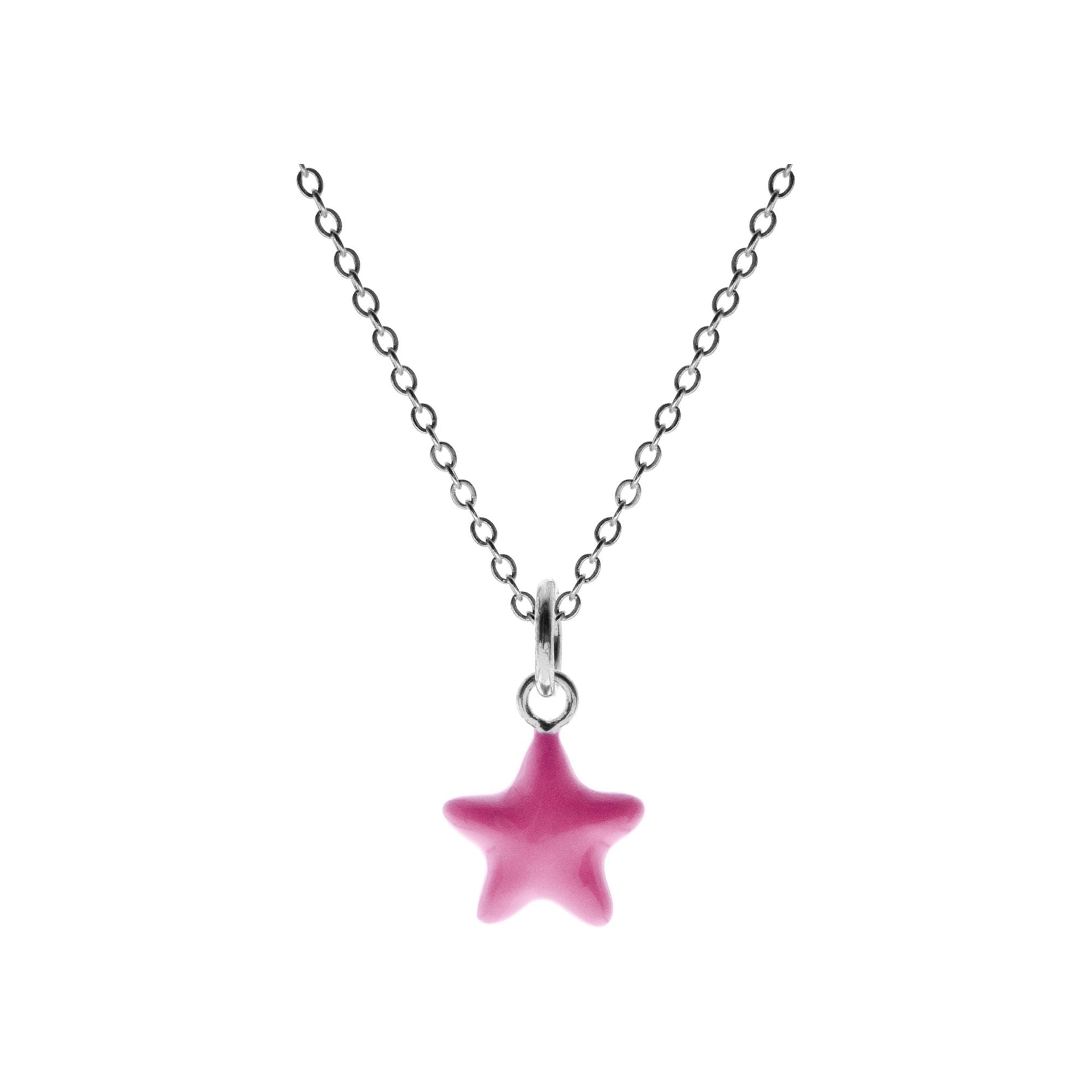 Poppy pink star necklace