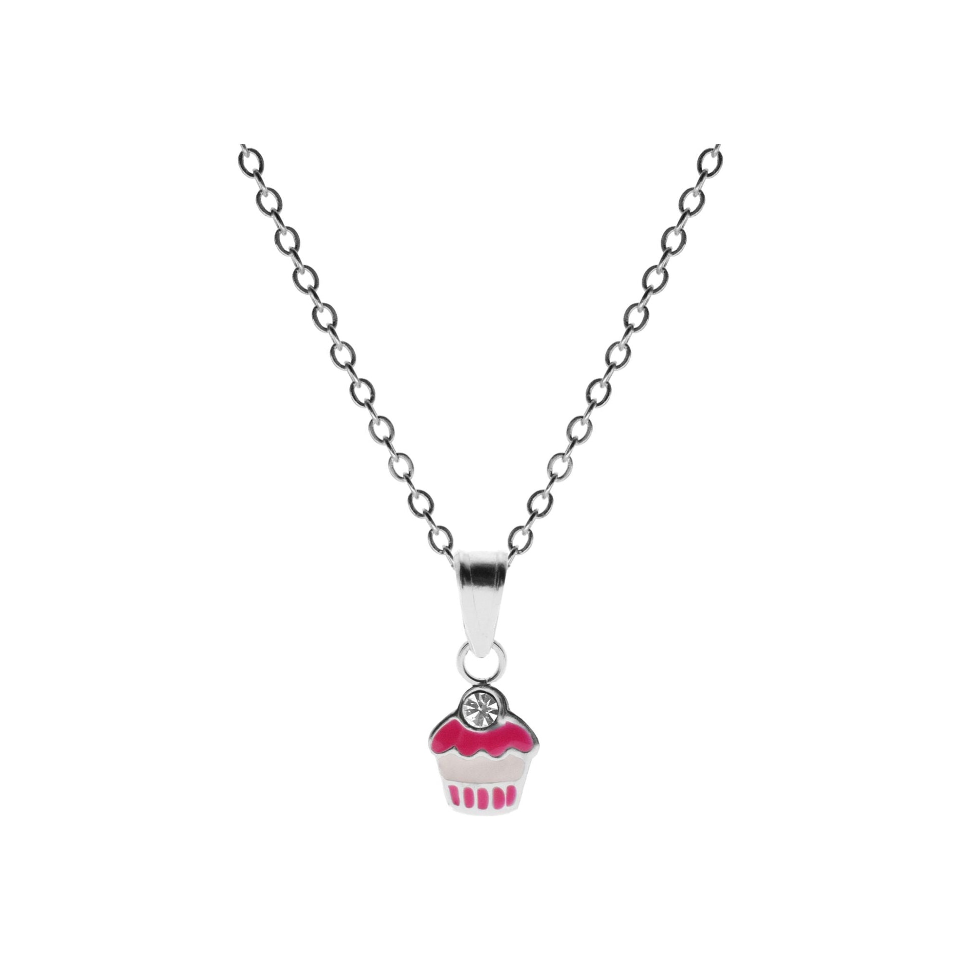 Poppy cupcake necklace