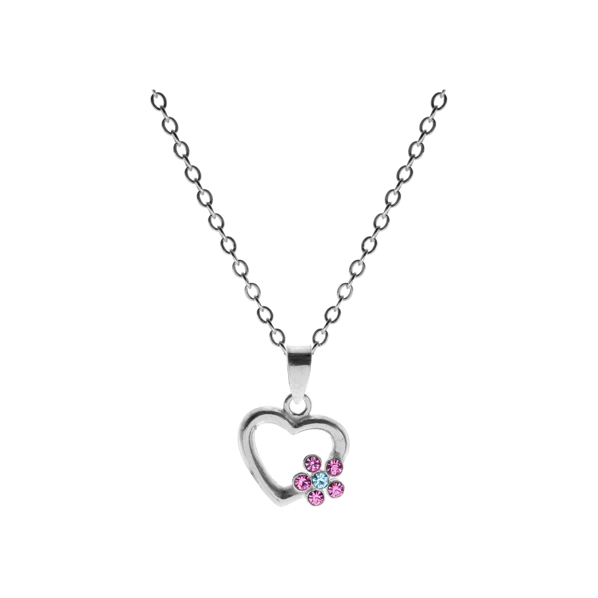 Poppy crystal heart necklace
