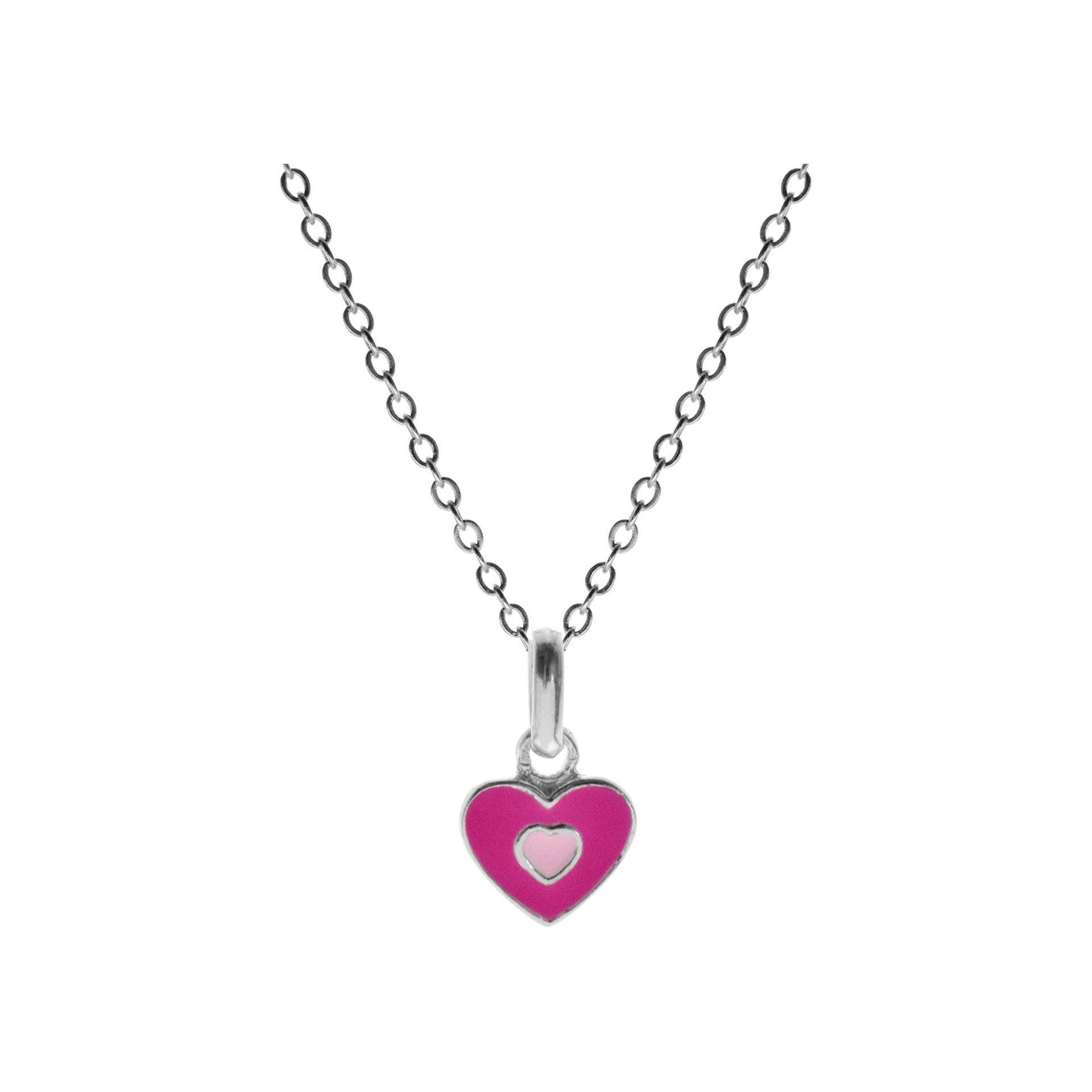 Poppy heart in heart necklace