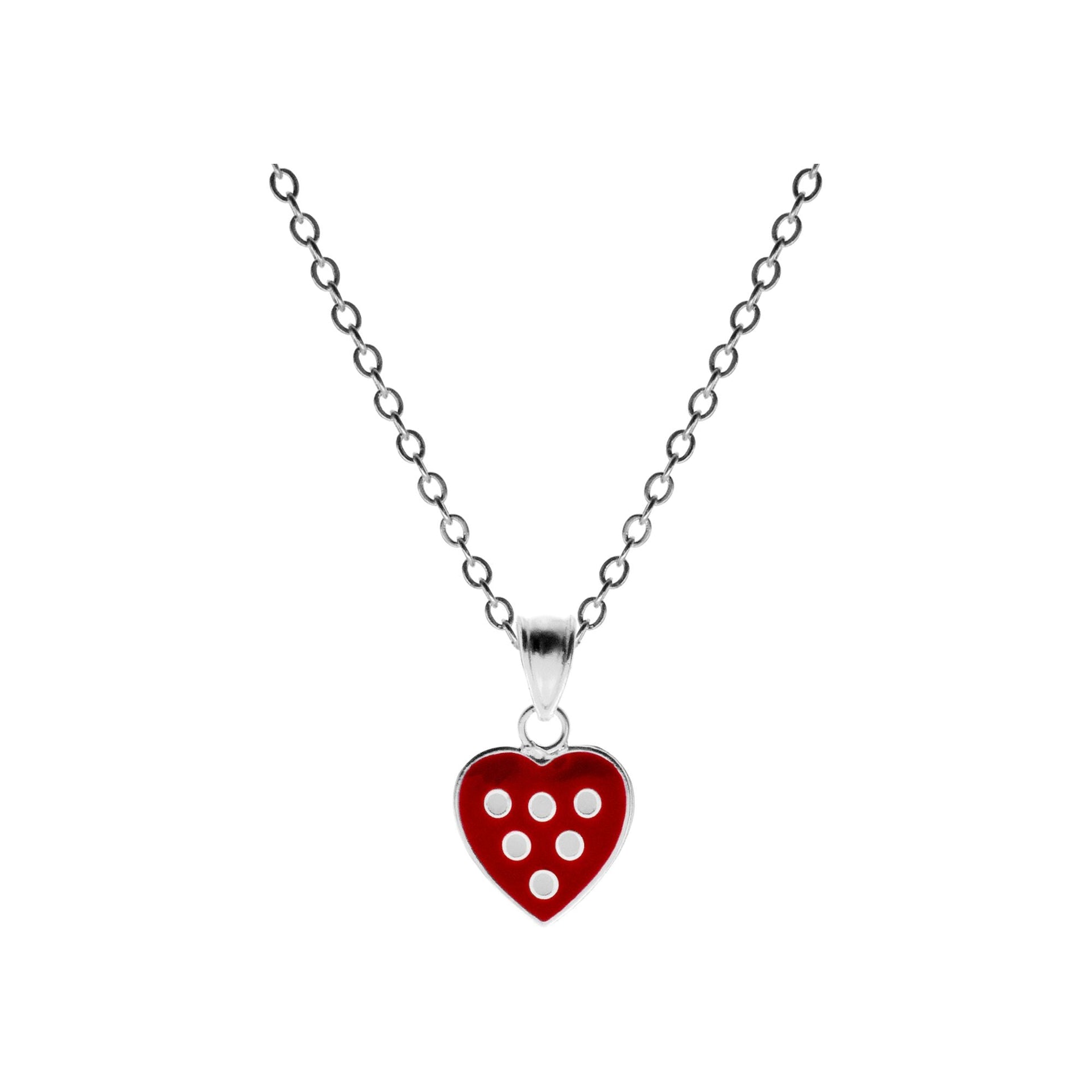Poppy polkadot heart necklace