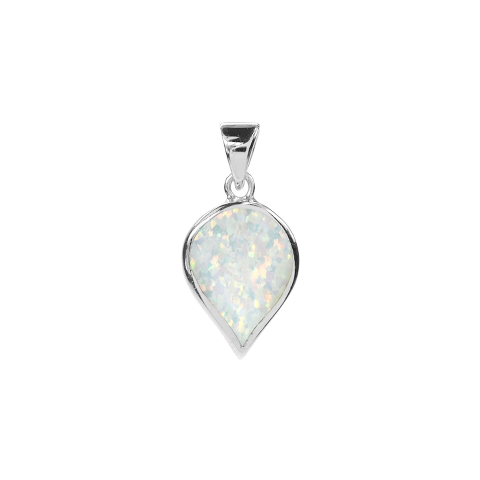Diana white opalique teardrop pendant