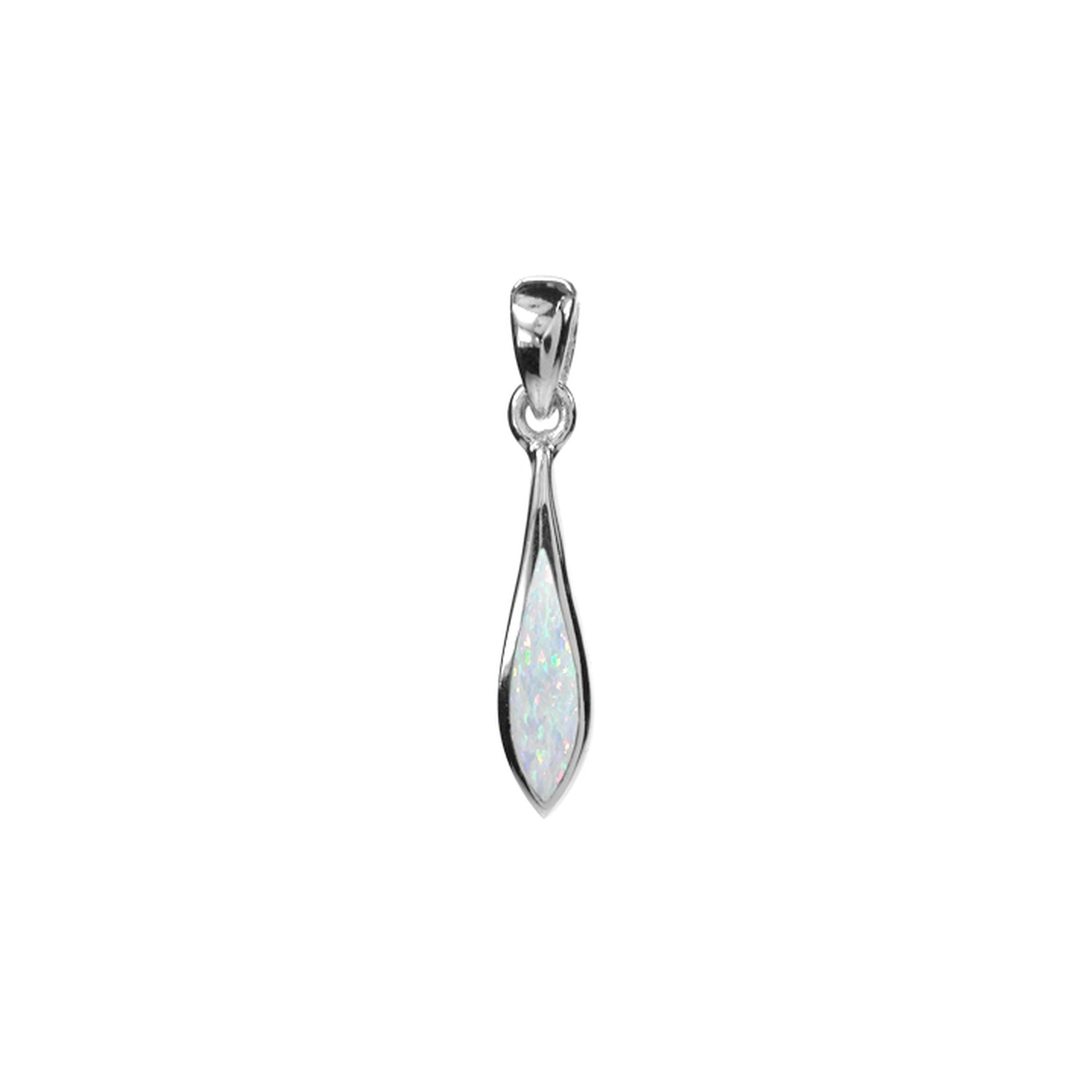 Diana elongated marquis white opalique pendant