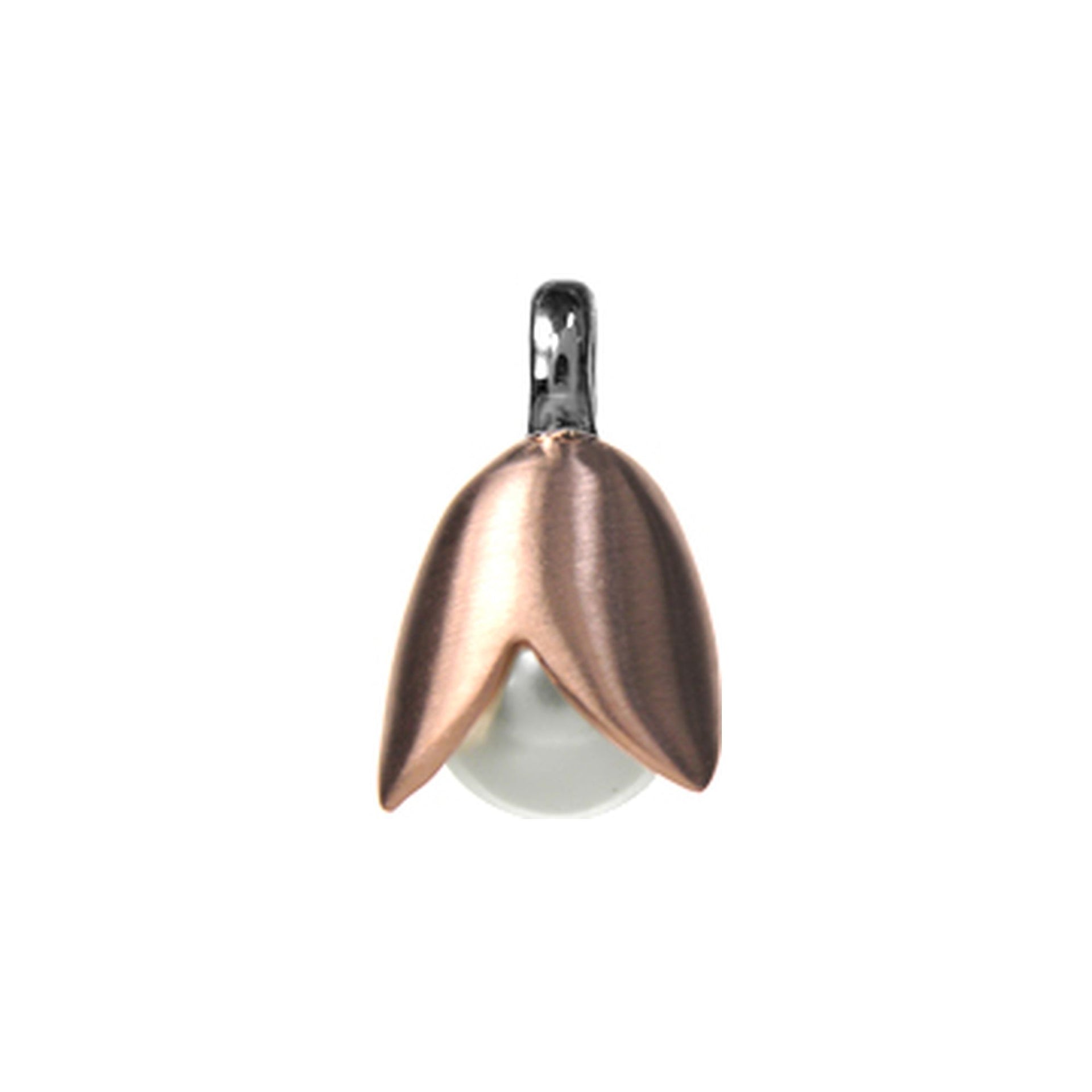 Rose gold plated snowdrop pendant with pearl
