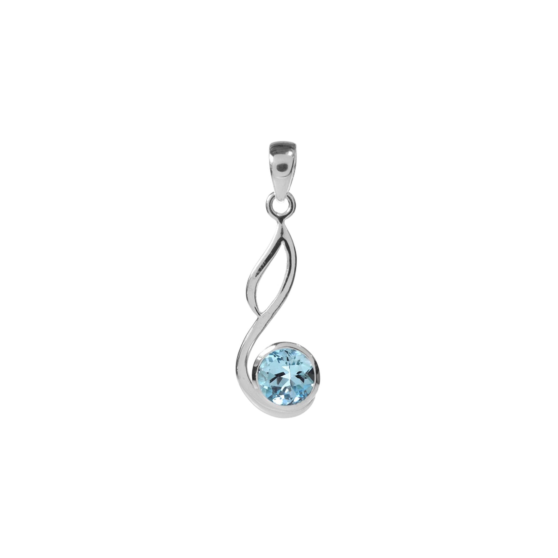 Lola blue topaz with swept open loop pendant