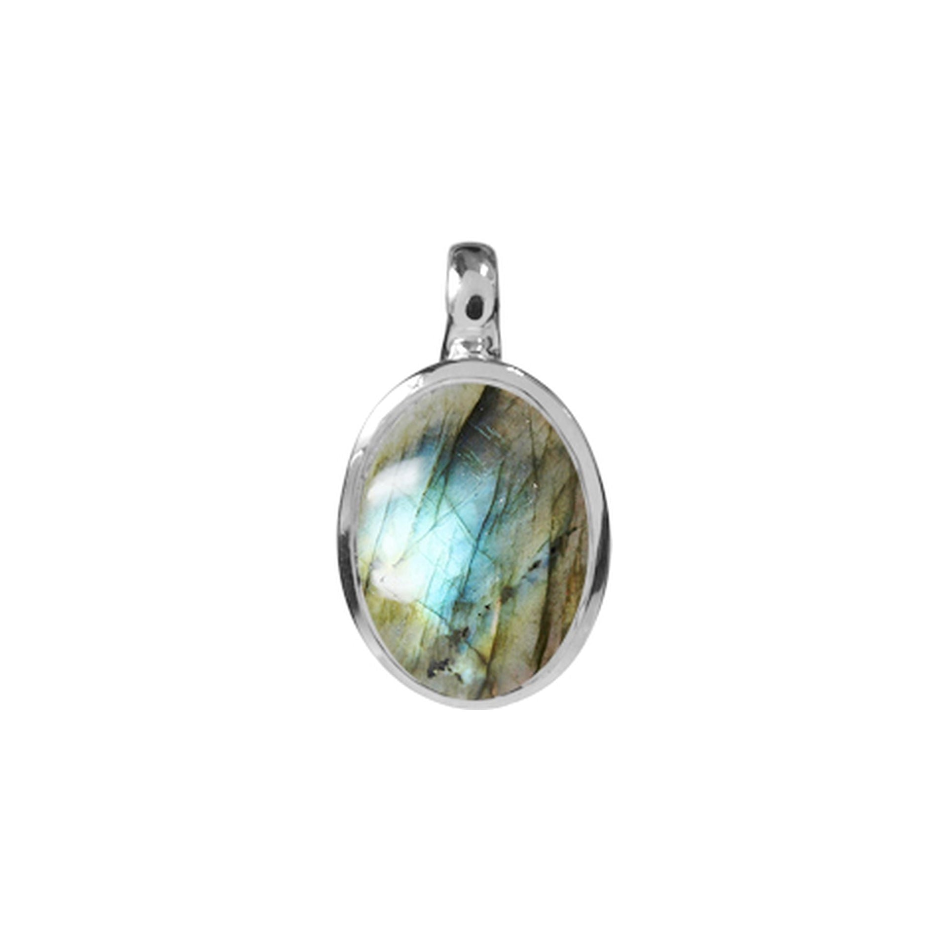 Samira plain oval labradorite pendant