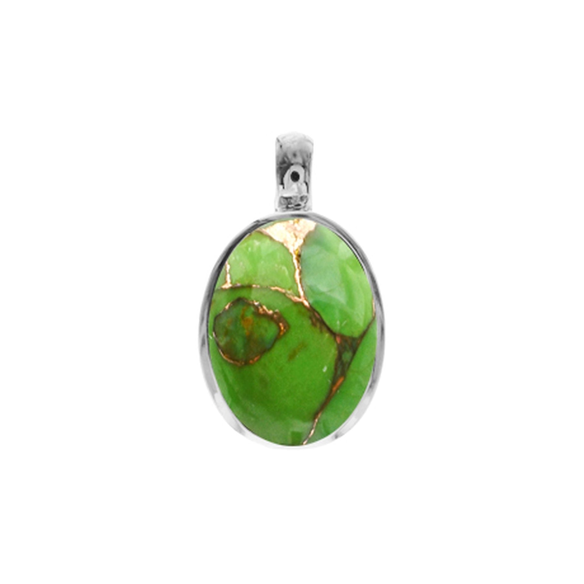 Samira plain oval green mohave turquoise pendant