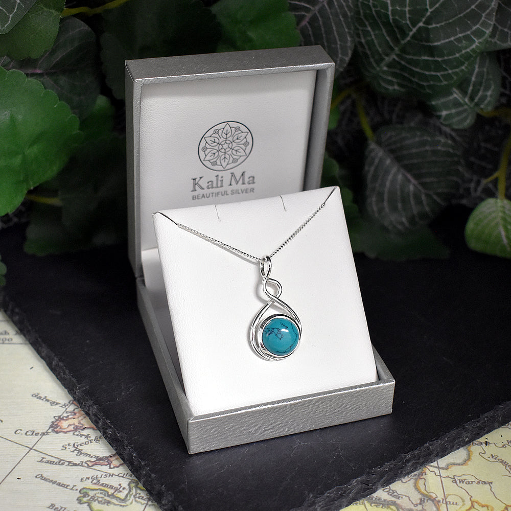 Amy squiggle turquoise pendant
