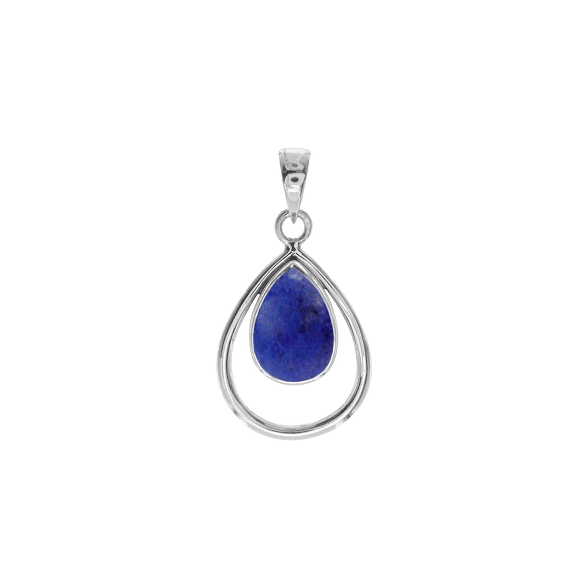 Amy open teardrop lapis lazuli pendant