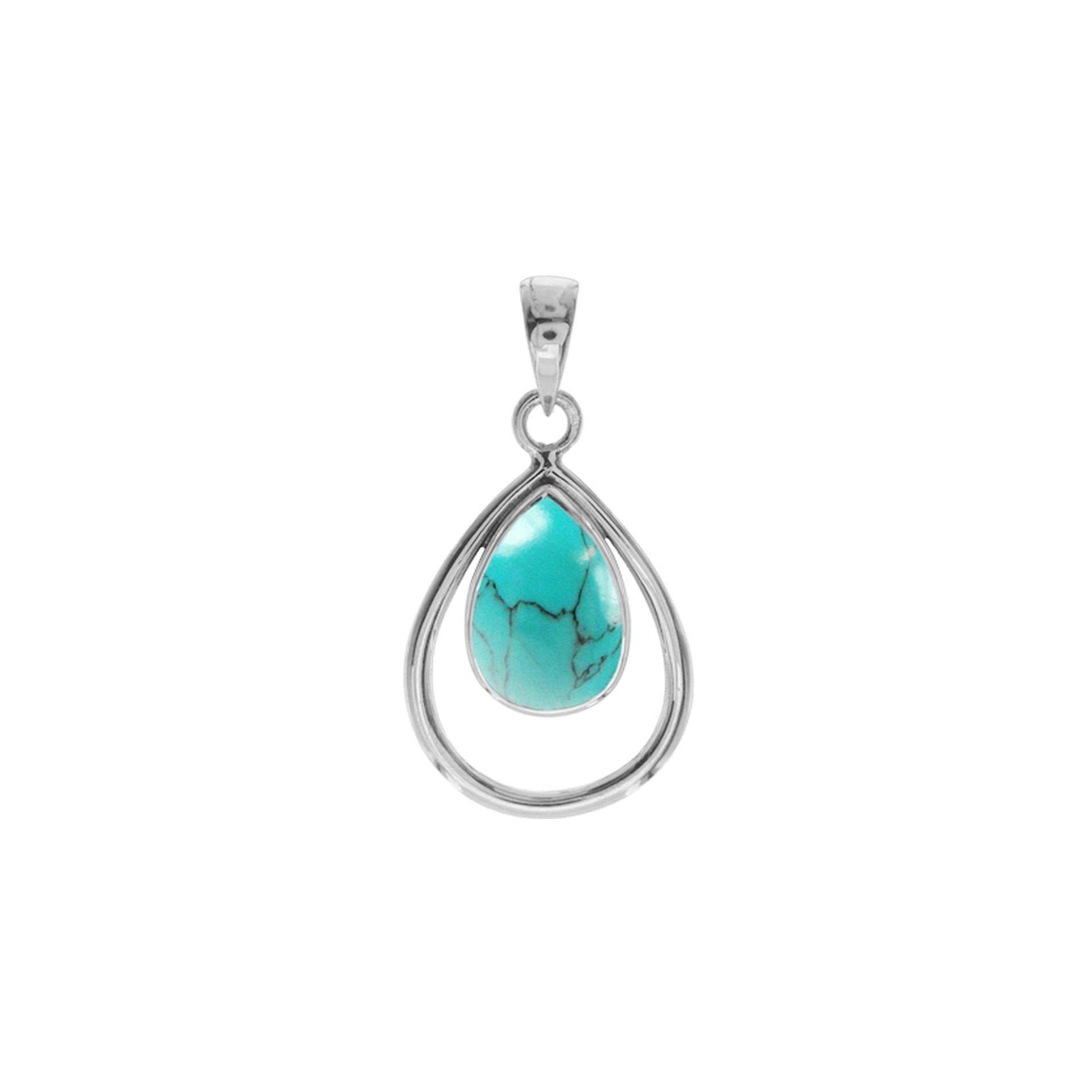 Amy open teardrop turquoise pendant