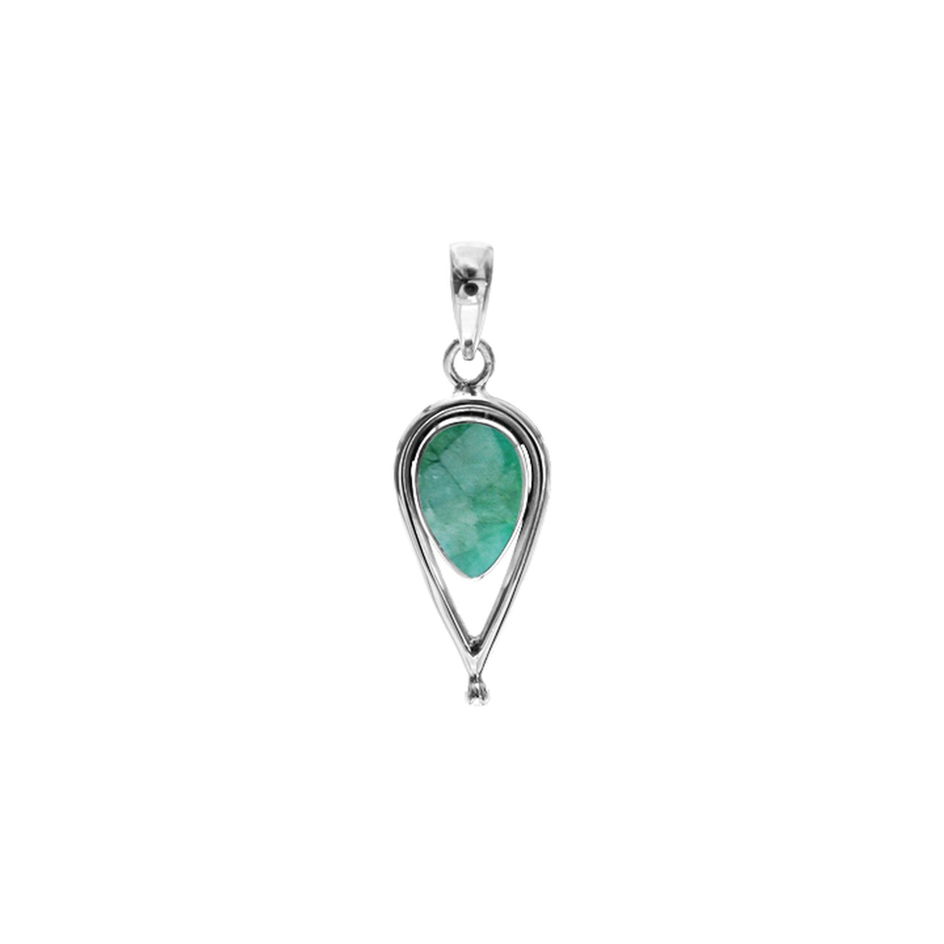 Amy teardrop emerald quartz pendant
