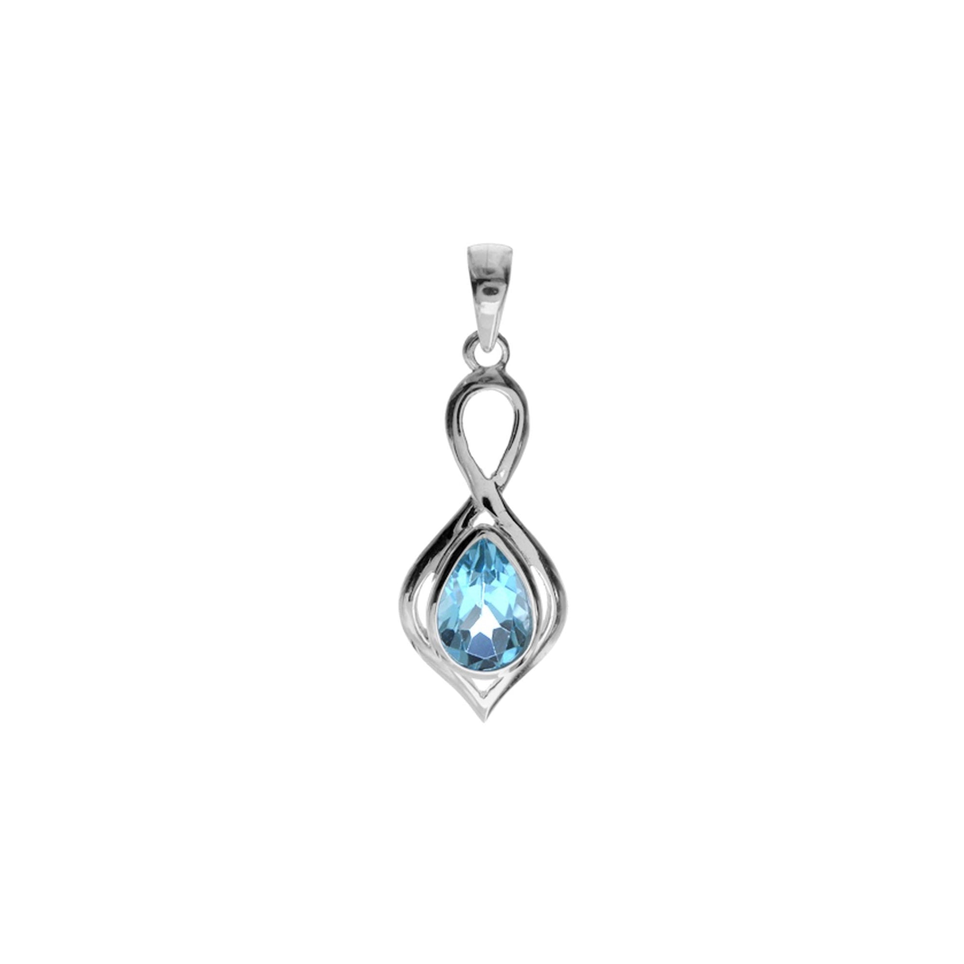Lola dart-shaped blue topaz pendant