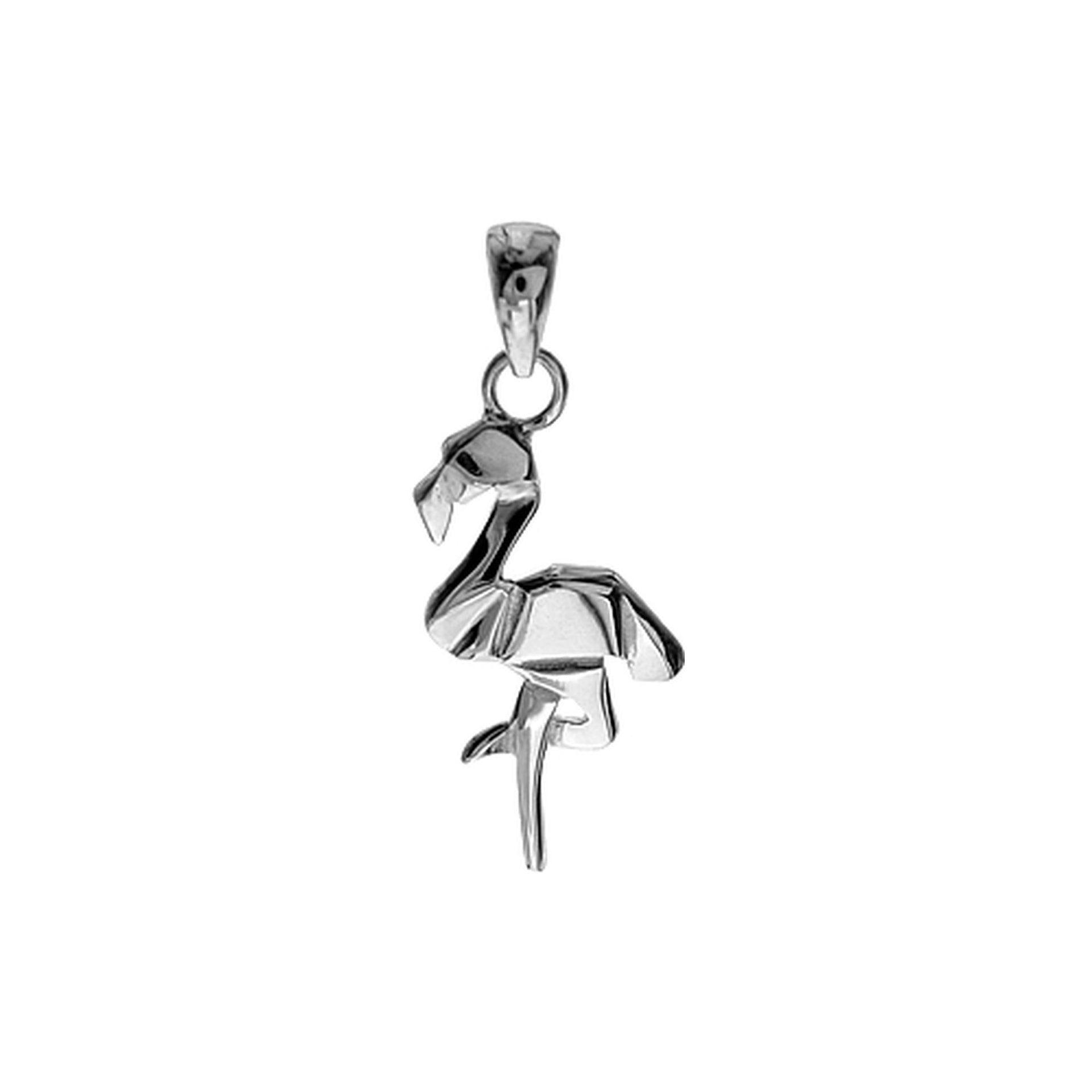 Origami flamingo pendant