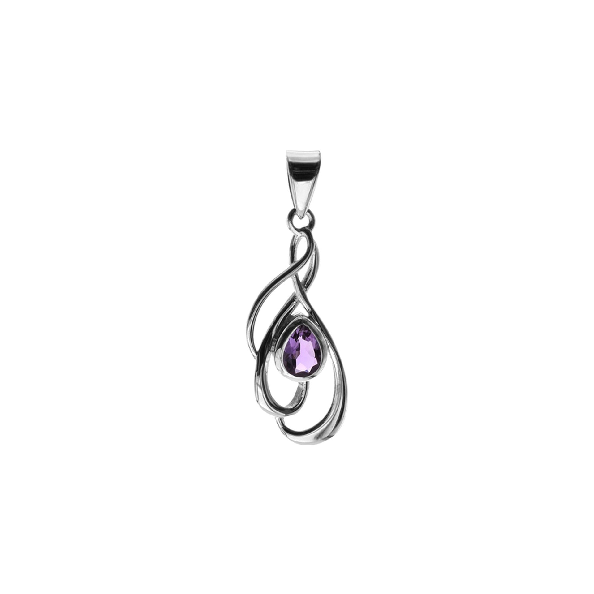 Betsy amethyst facet swirls pendant
