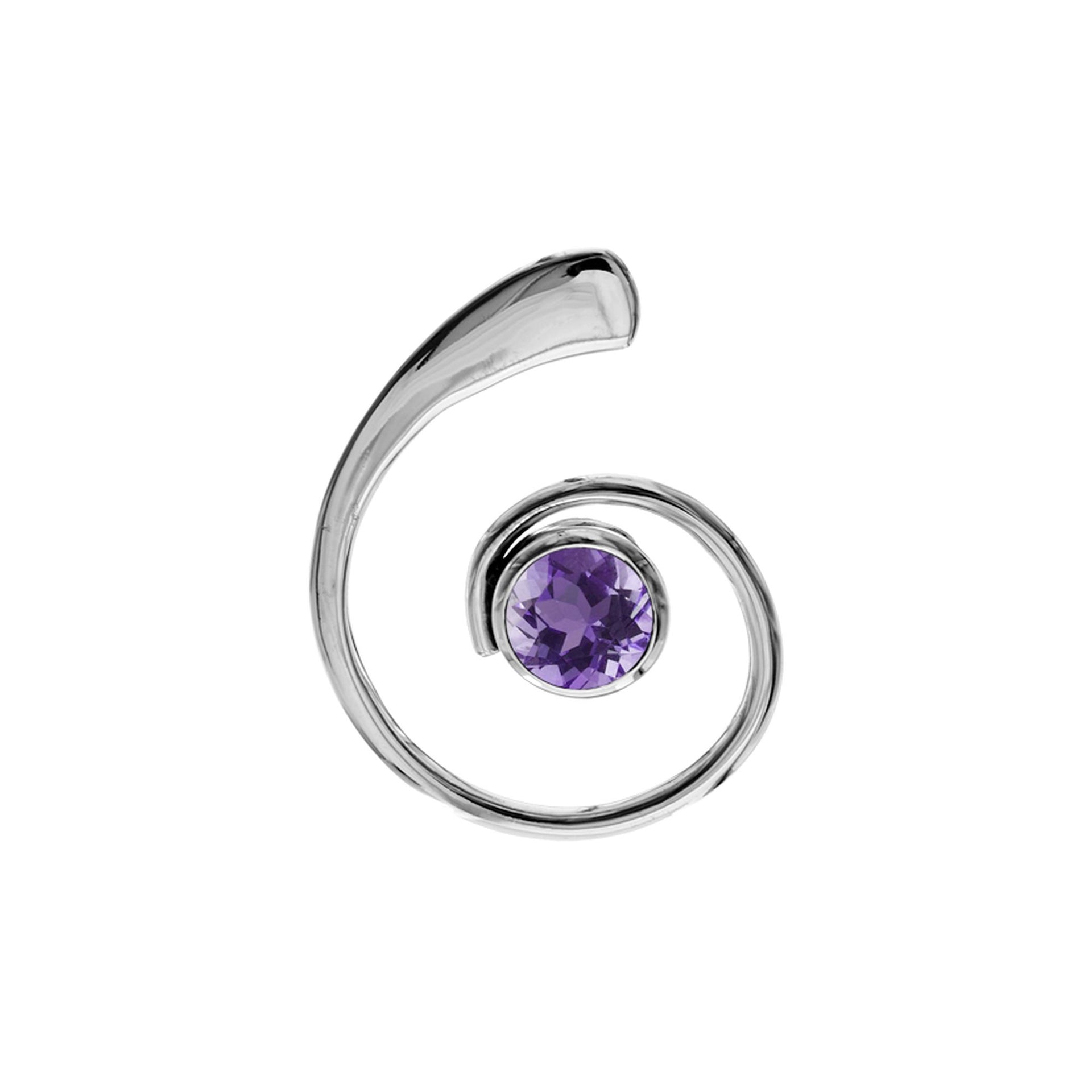 Amy faceted amethyst swirl pendant