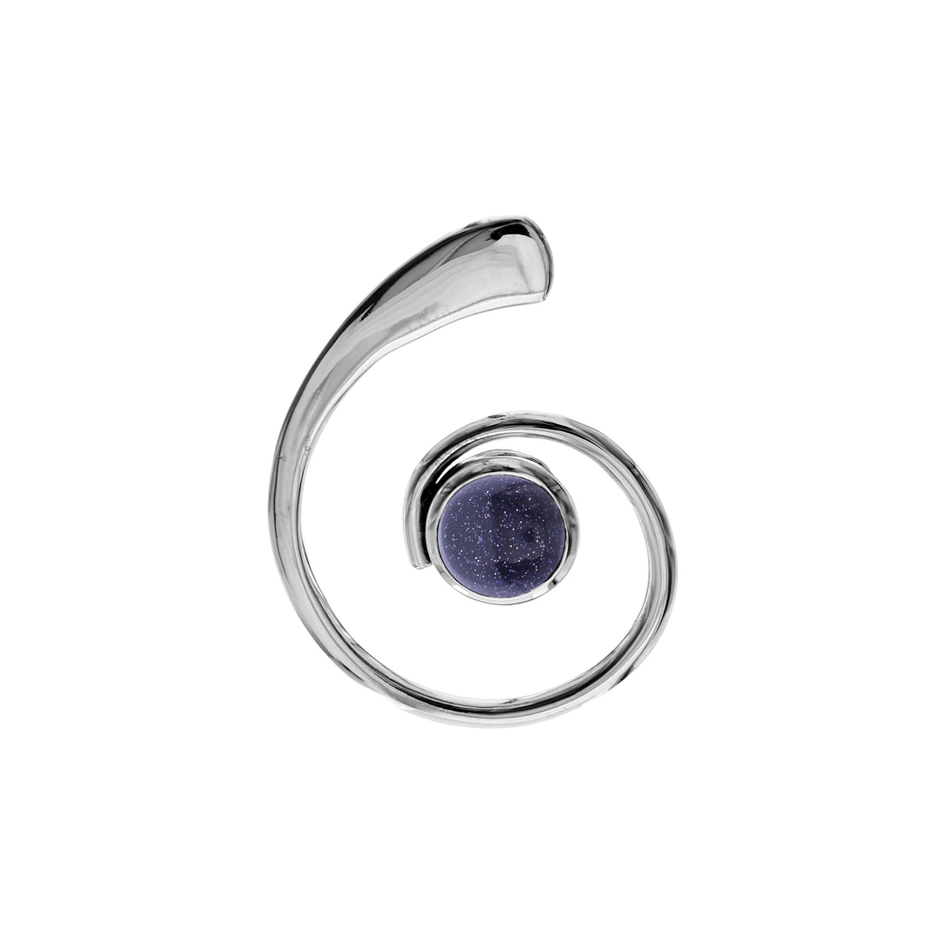 Amy blue goldstone swirl pendant