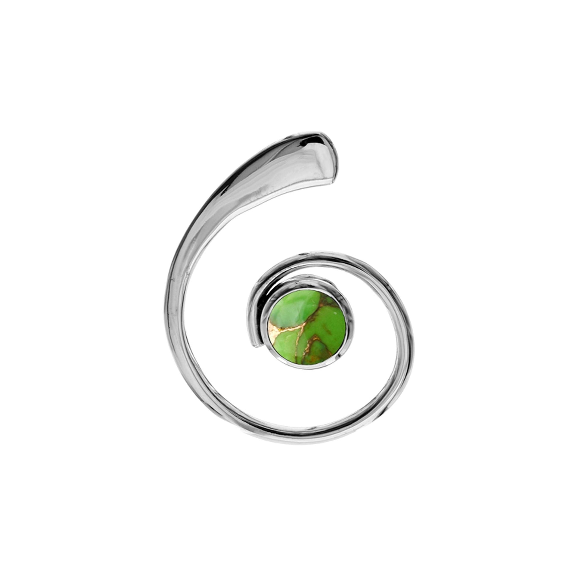 Amy green mohave turquoise swirl pendant