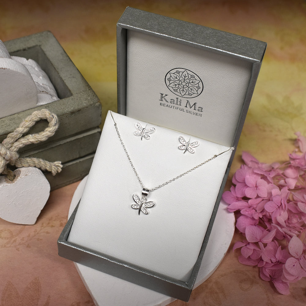 Alianna small dragonfly CZ studs