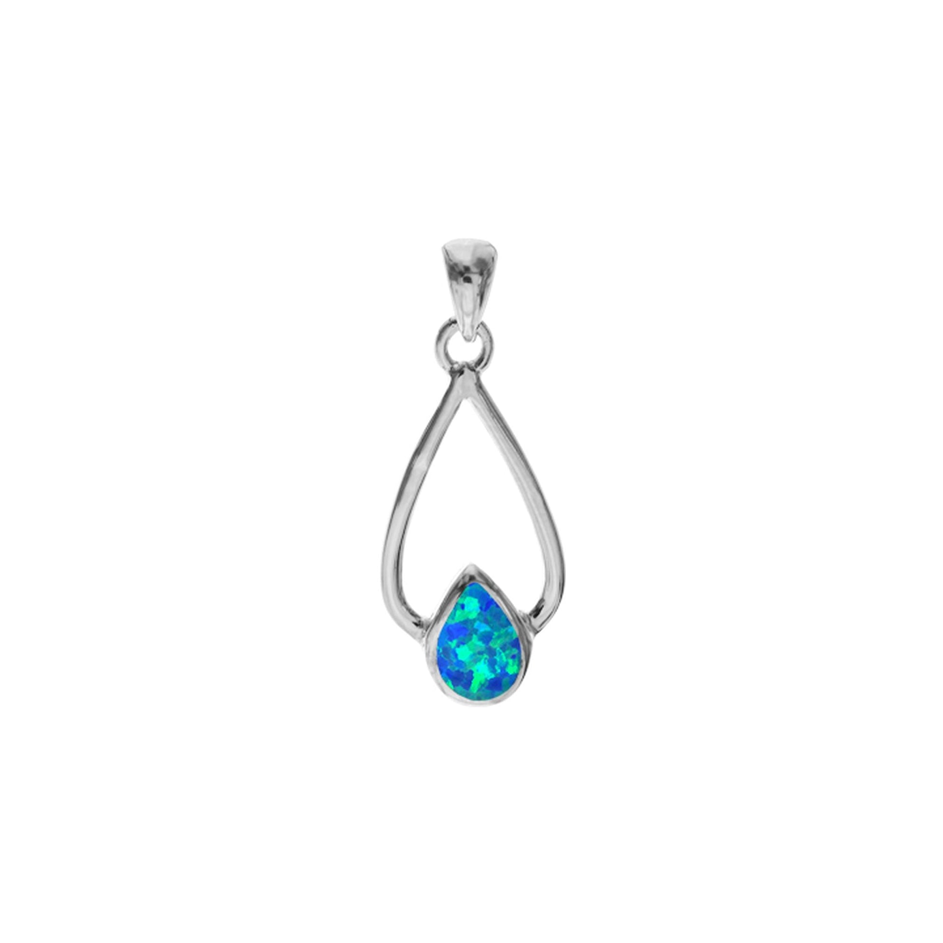 Antoinette blue teardrop in teardrop pendant
